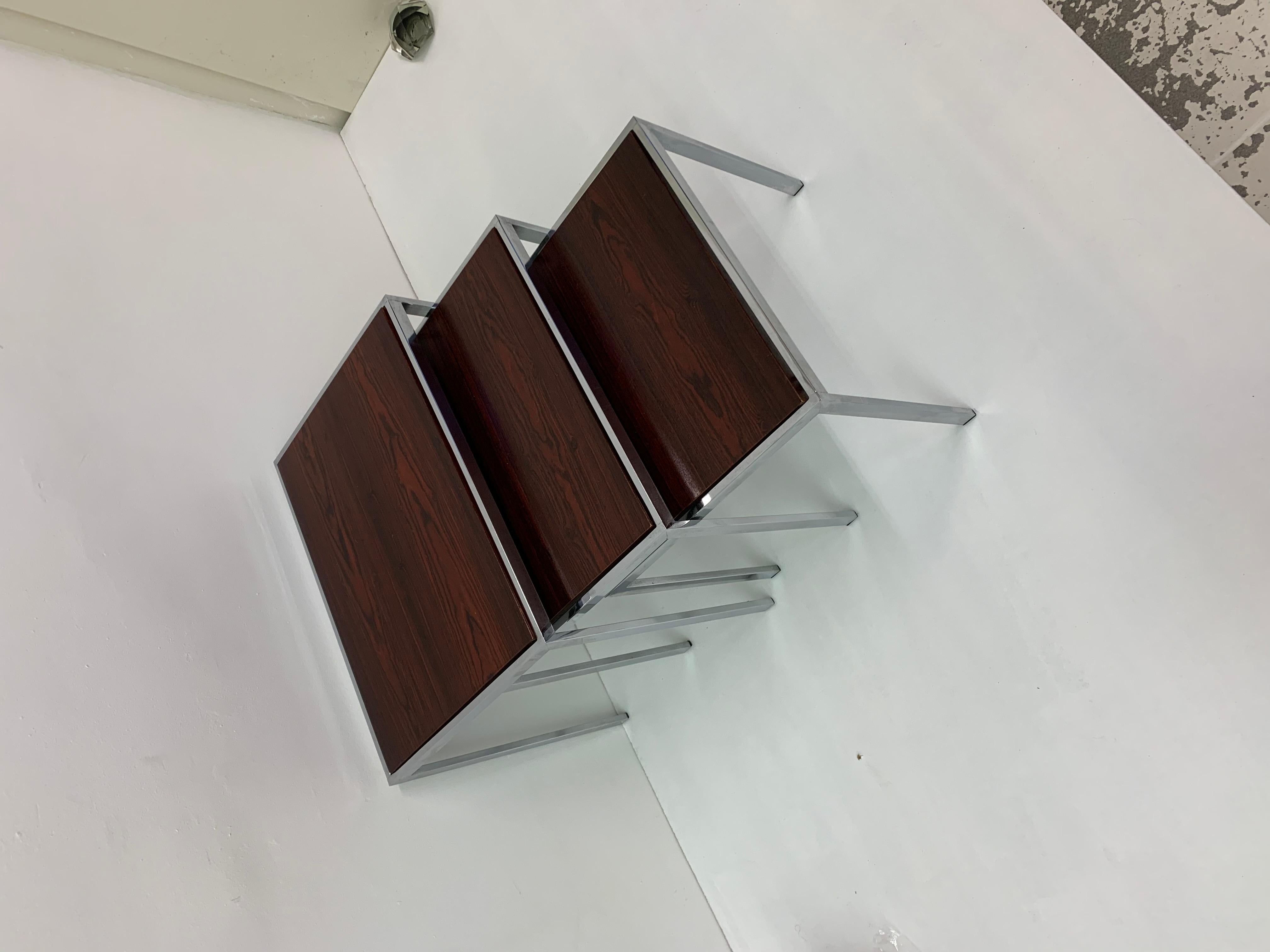 Fin du 20e siècle Ensemble de tables gigognes à plateau réversible par Cees Braakman pour Pastoe, années 1970 en vente