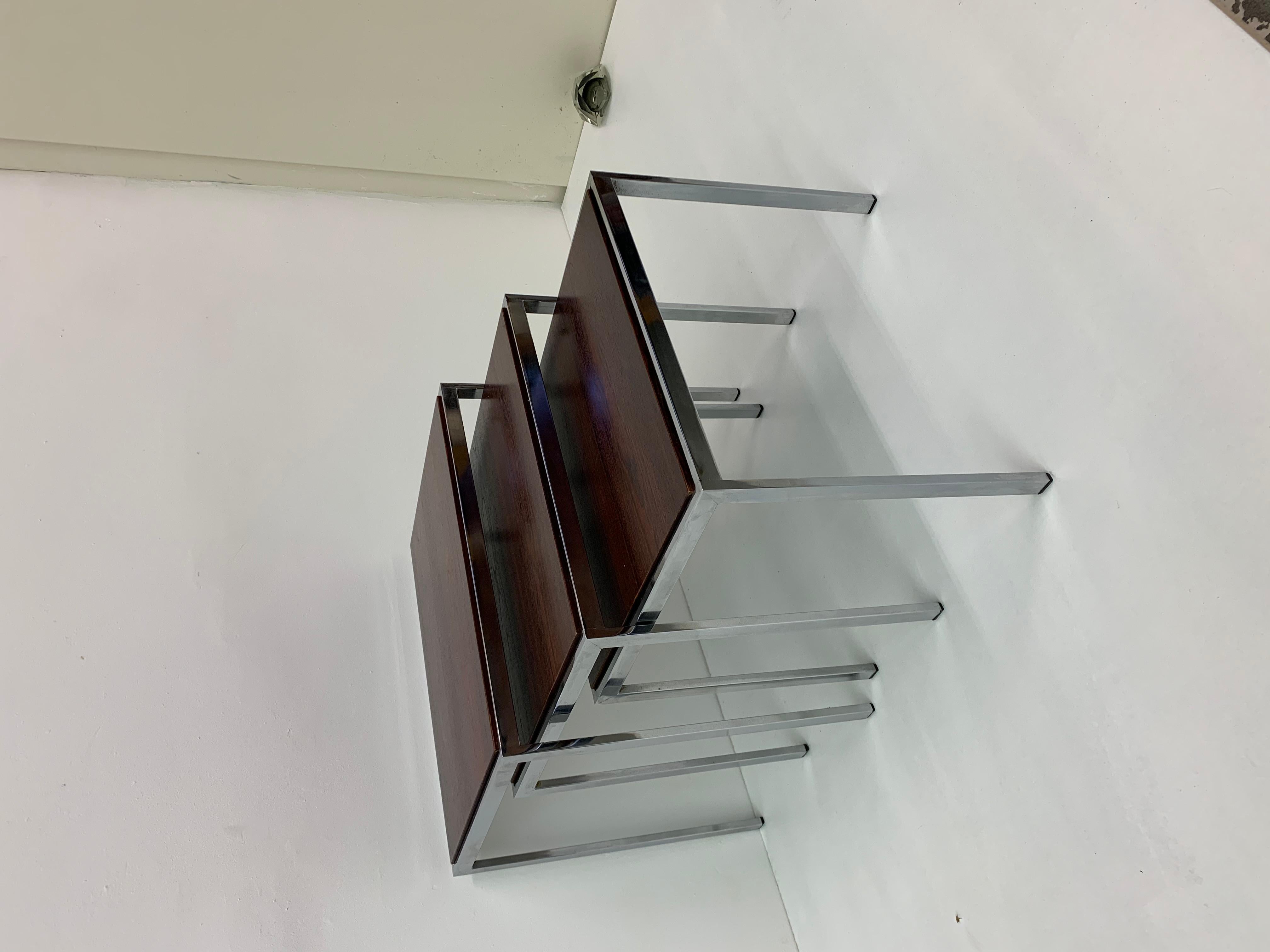 Métal Ensemble de tables gigognes à plateau réversible par Cees Braakman pour Pastoe, années 1970 en vente