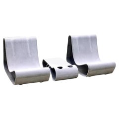 Set di sedie ad anello Willy Guhl di nuova produzione e tavolo abbinato, Svizzera