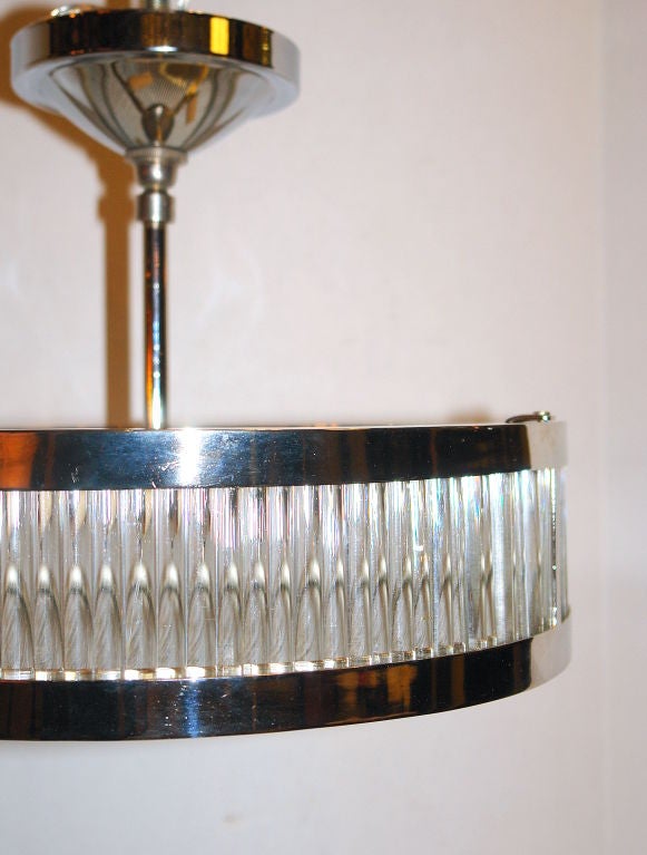 Mid-20th Century Set of Nickel Plated Fixture with Glass Rods, Sold Individually For Sale