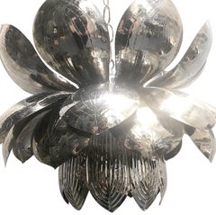 Set of Nickel-Plated Lotus Flower Fixtures, Sold Individually