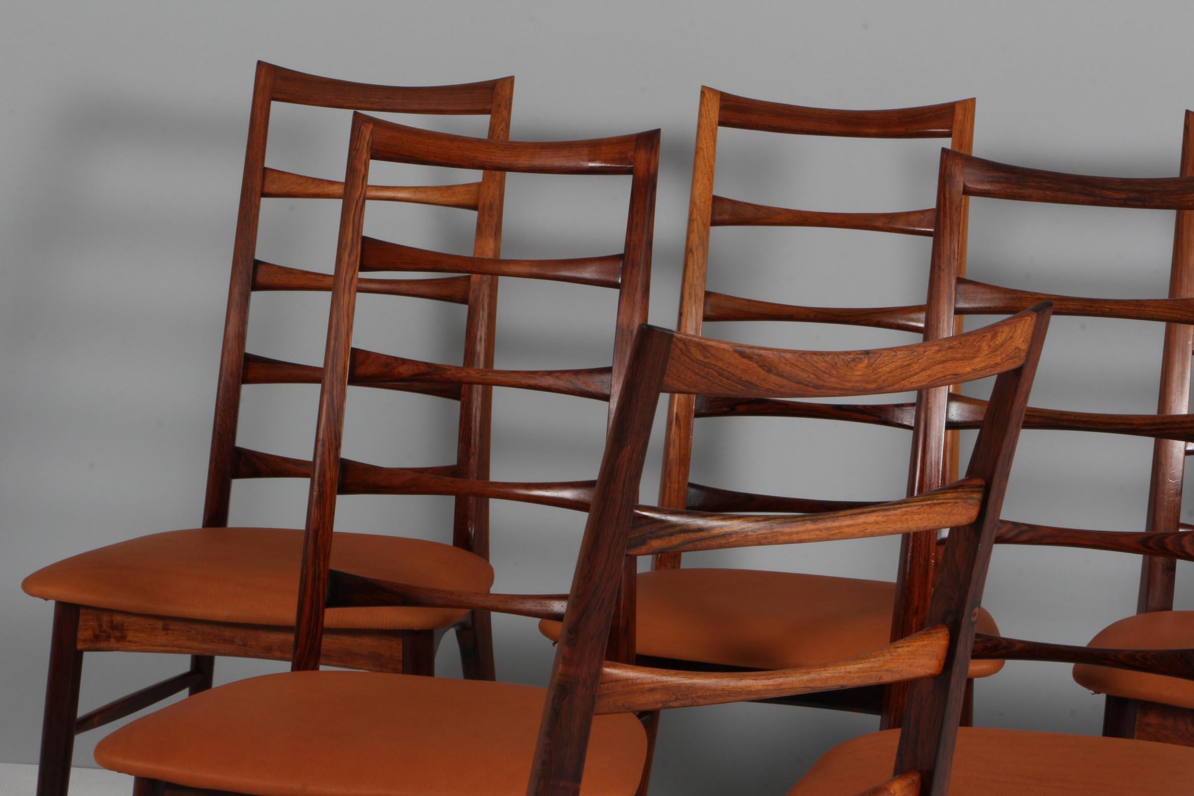 Cuir Ensemble de chaises de salle à manger Niels Koefoed, modèle Lis, années 1960