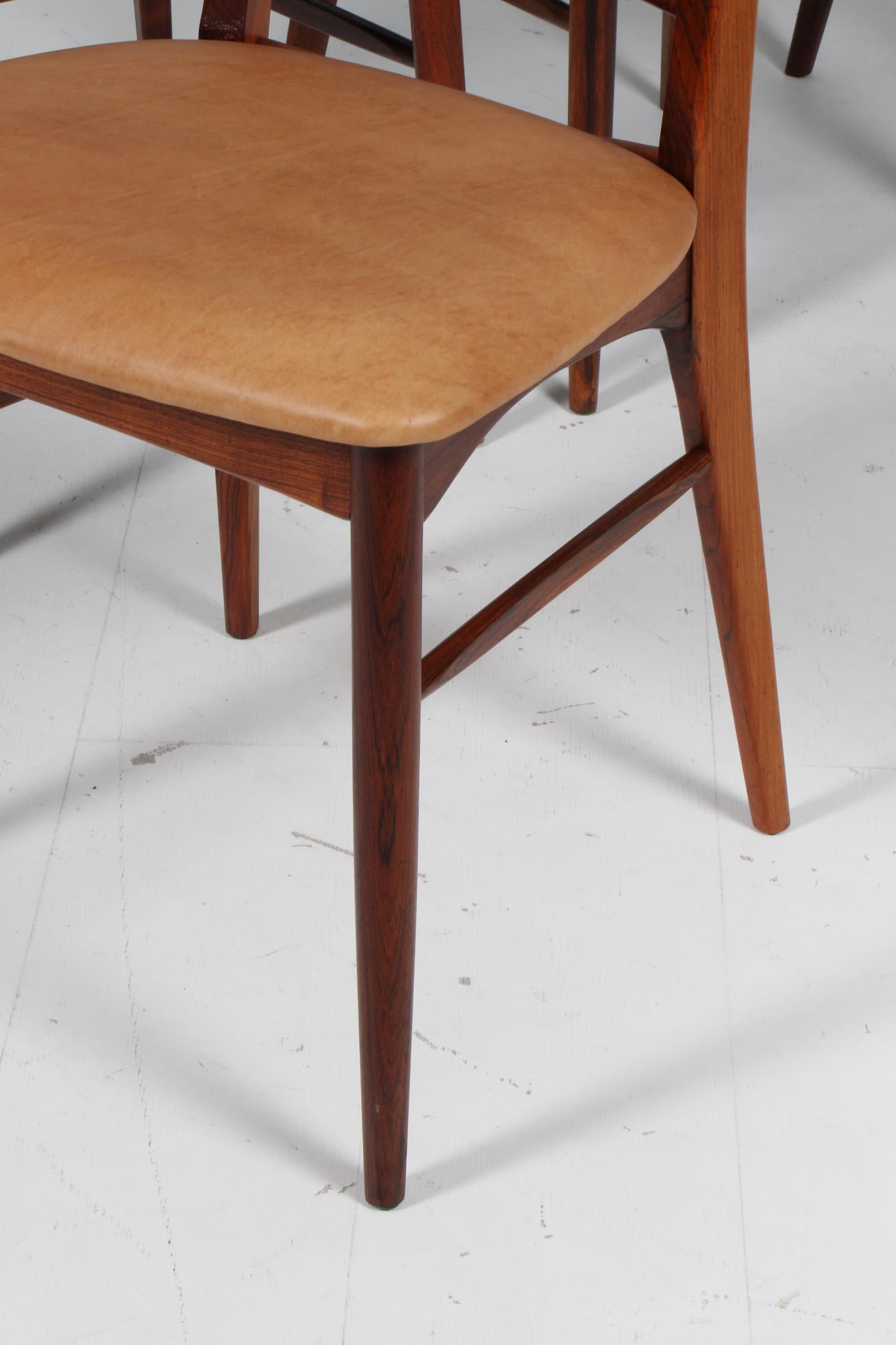 Pelle Set di sedie da pranzo Niels Koefoed, modello 