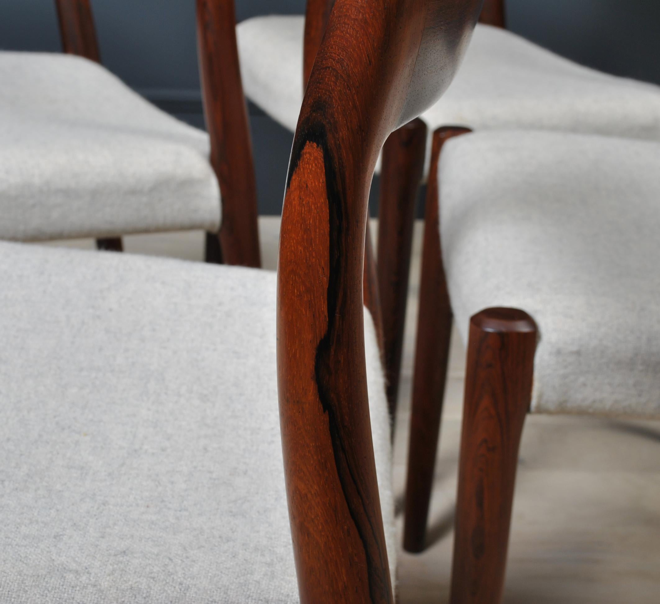 Set of Niels O. Moller Rosewood Dining Chairs, Model 77 6