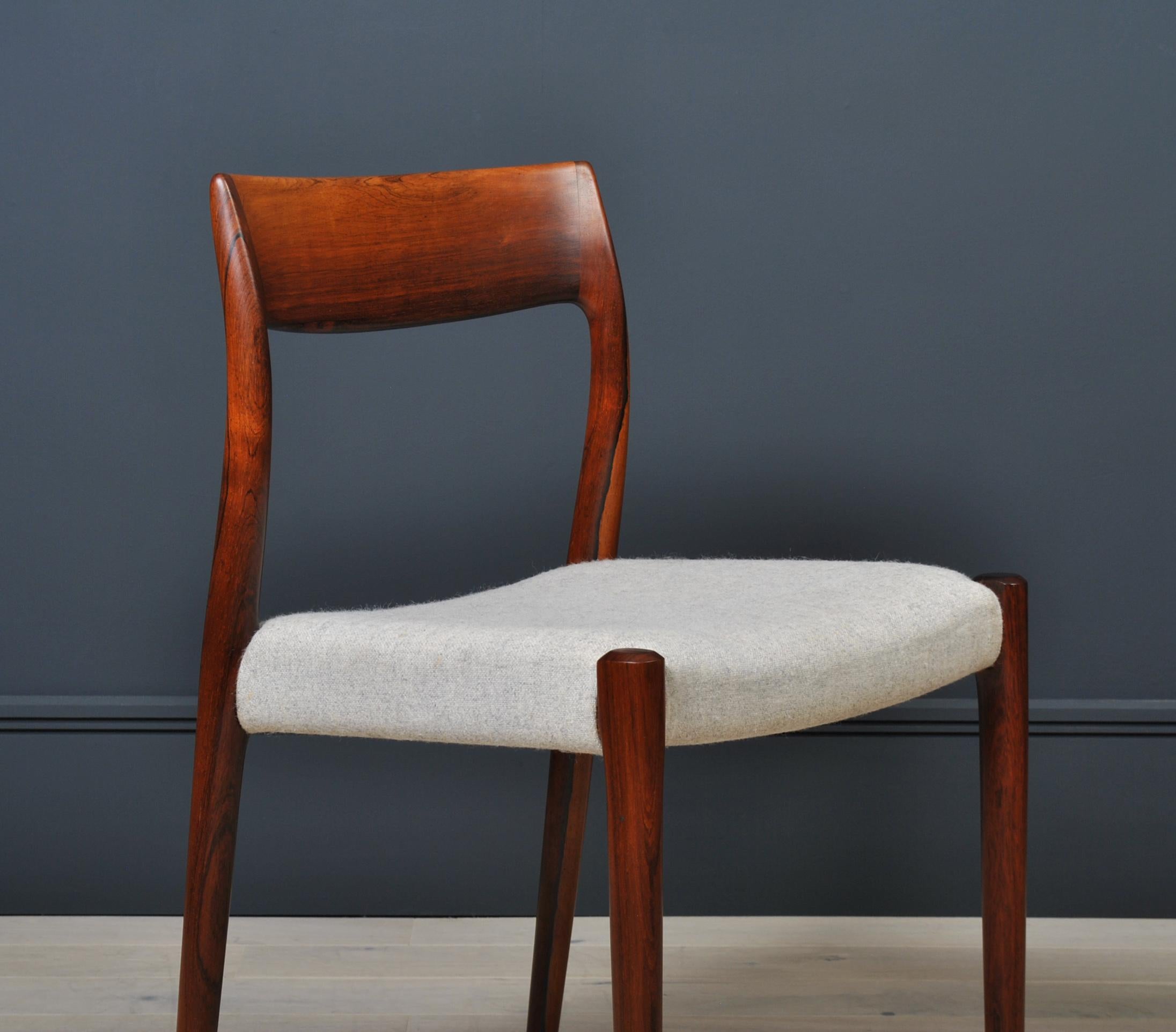 20th Century Set of Niels O. Moller Rosewood Dining Chairs, Model 77