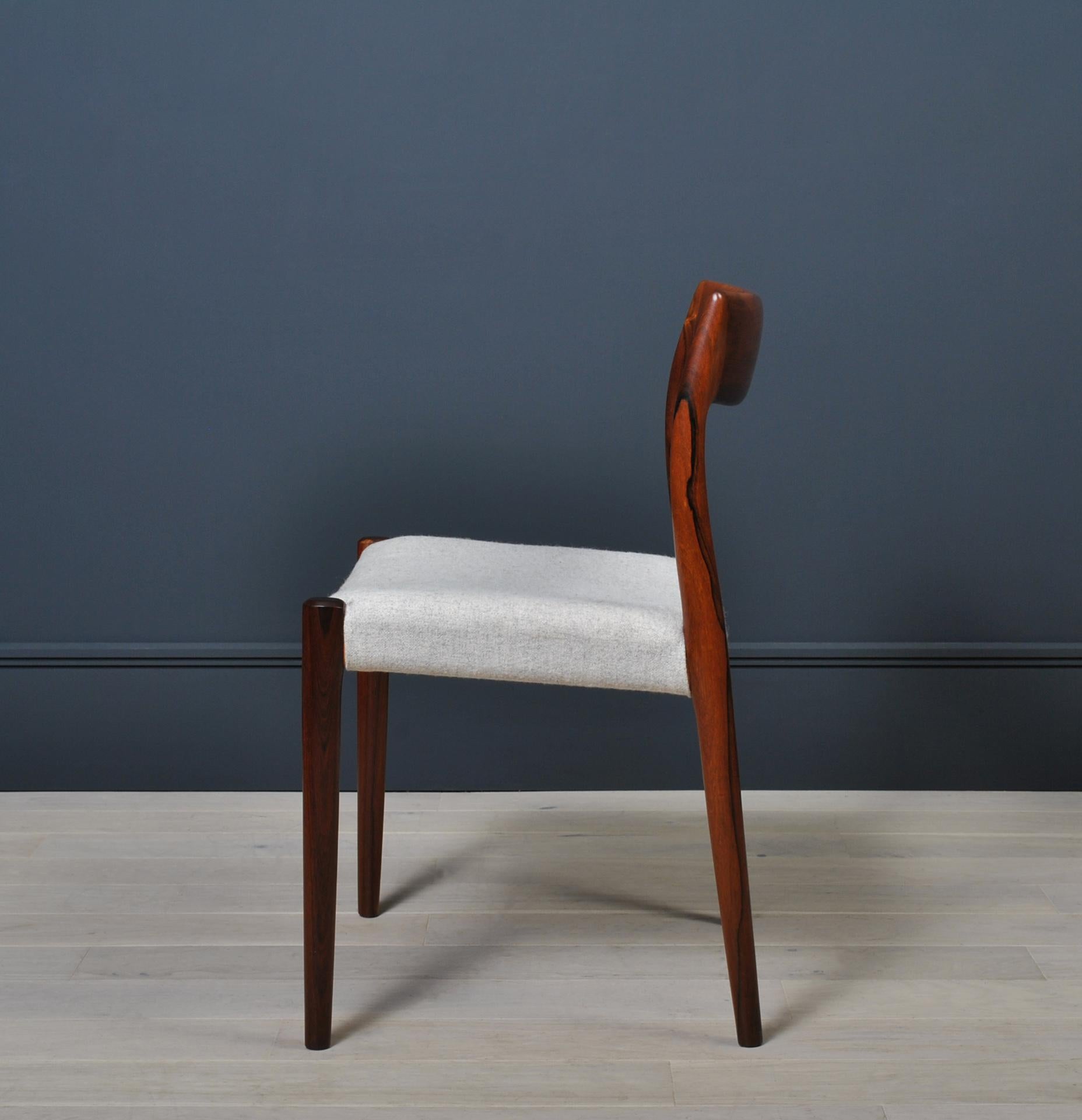 Set of Niels O. Moller Rosewood Dining Chairs, Model 77 1