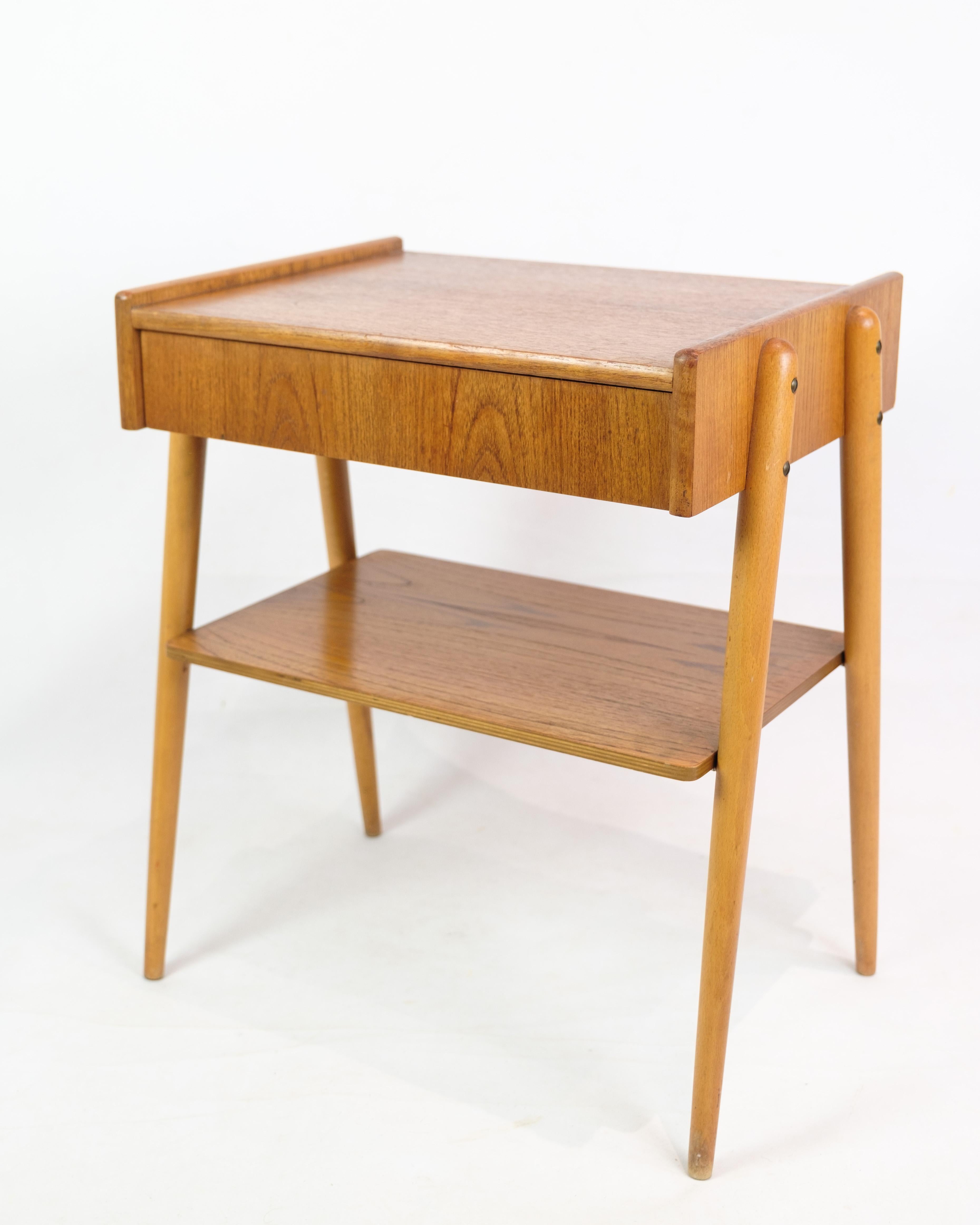 Swedish Set of Nightstands In Teak, By AB Carlström & Co Furniture Factory From 1950s For Sale