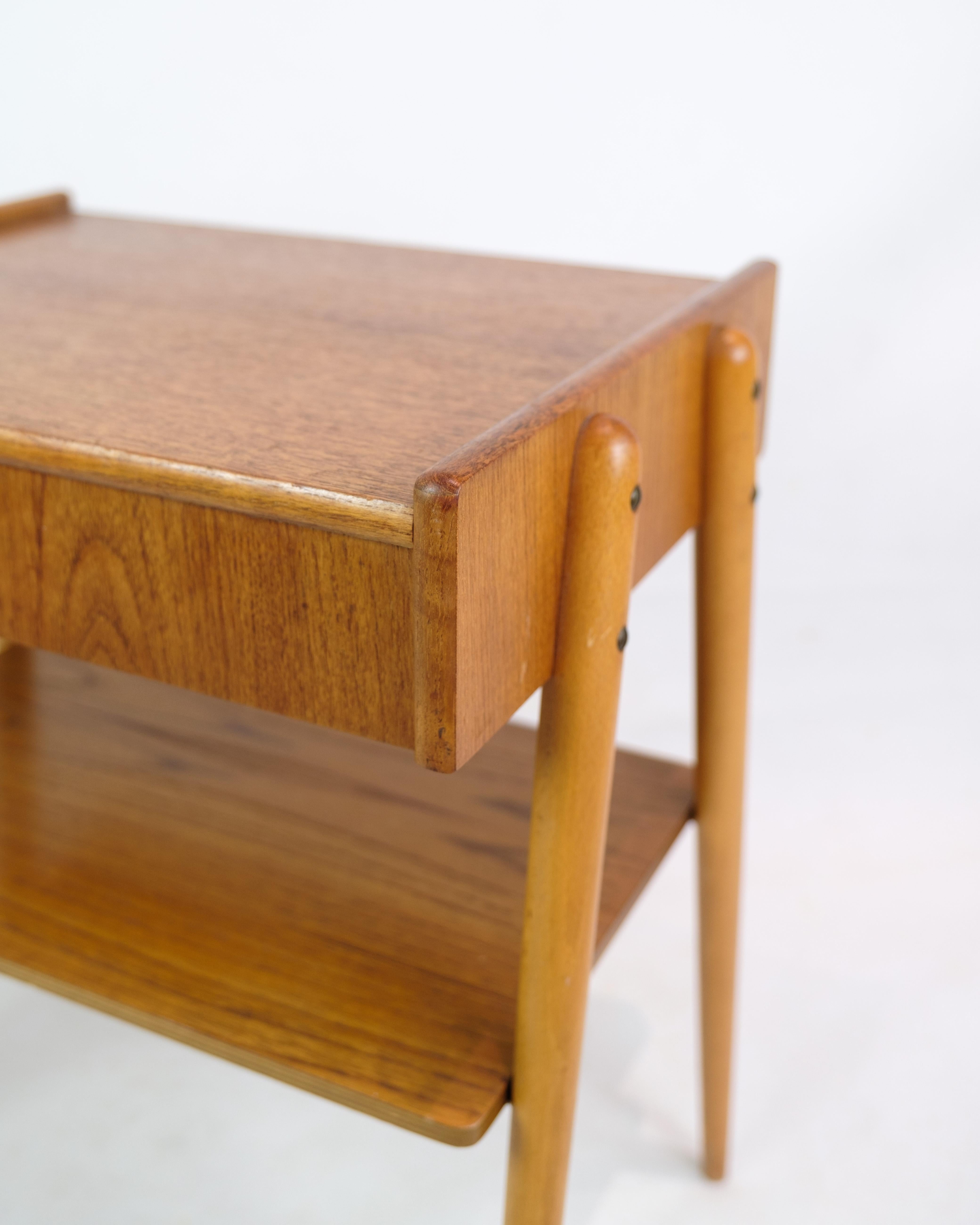Mid-20th Century Set of Nightstands In Teak, By AB Carlström & Co Furniture Factory From 1950s For Sale