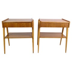 Set of Nightstands In Teak, By AB Carlström & Co Furniture Factory From 1950s