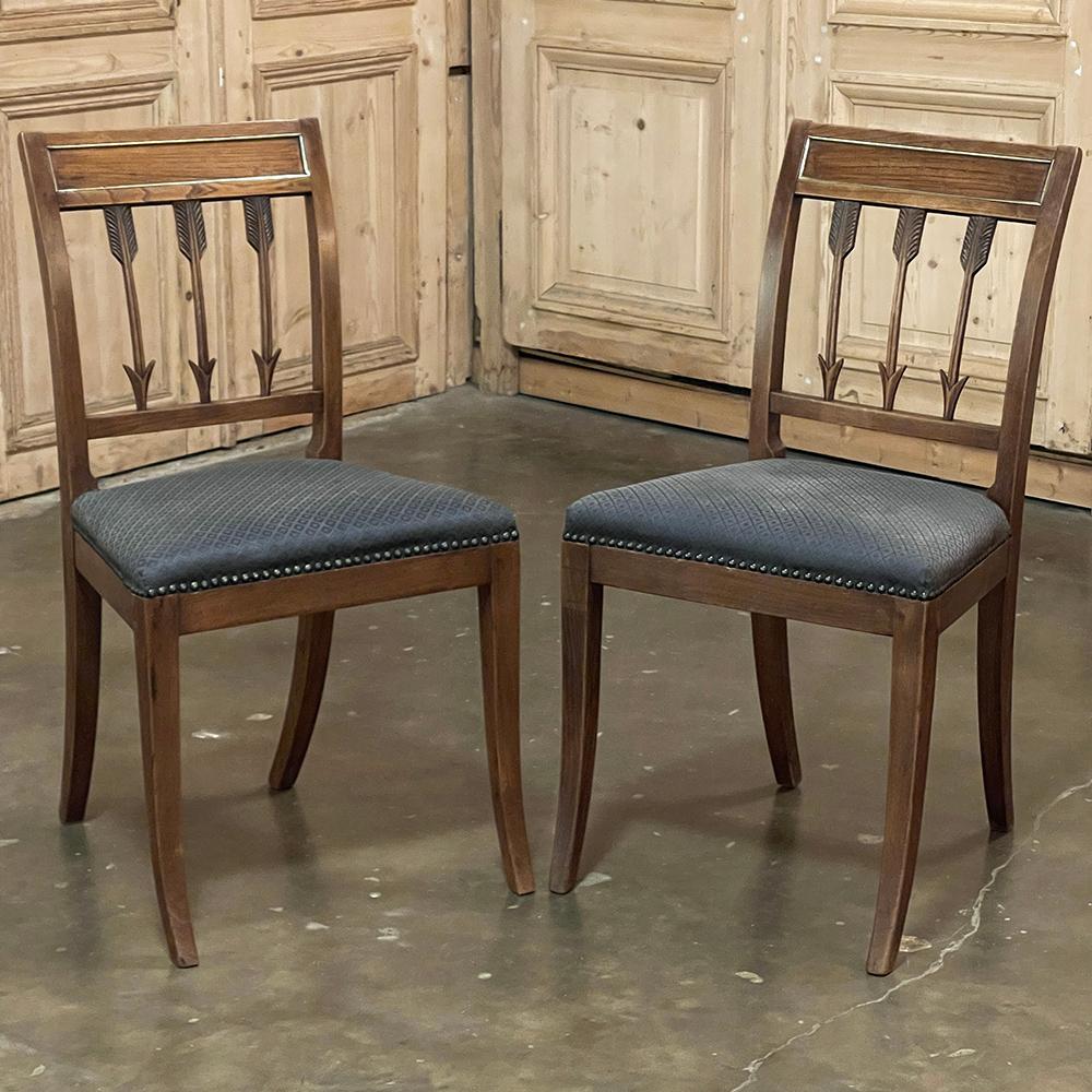 Set of Nine 18th Century French Directoire Dining Chairs siglo XVIII en venta