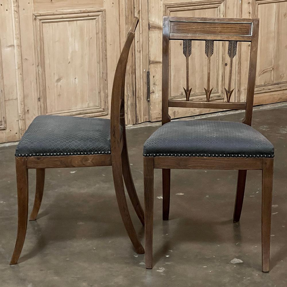 Set of Nine 18th Century French Directoire Dining Chairs Tela en venta