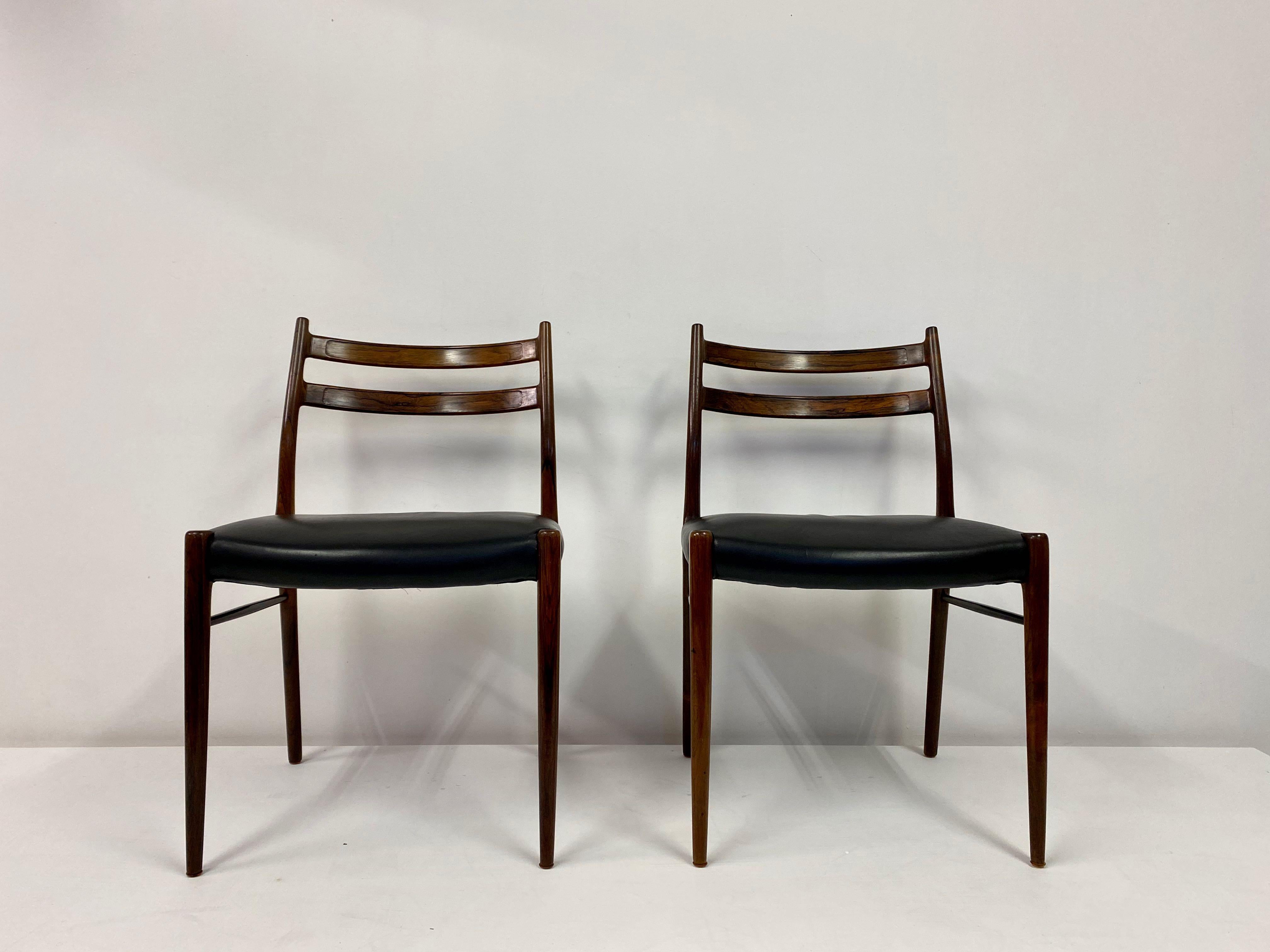 Set of Nine 1960s Danish Rosewood Dining Chairs by Glyngøre Stolefabrik 3