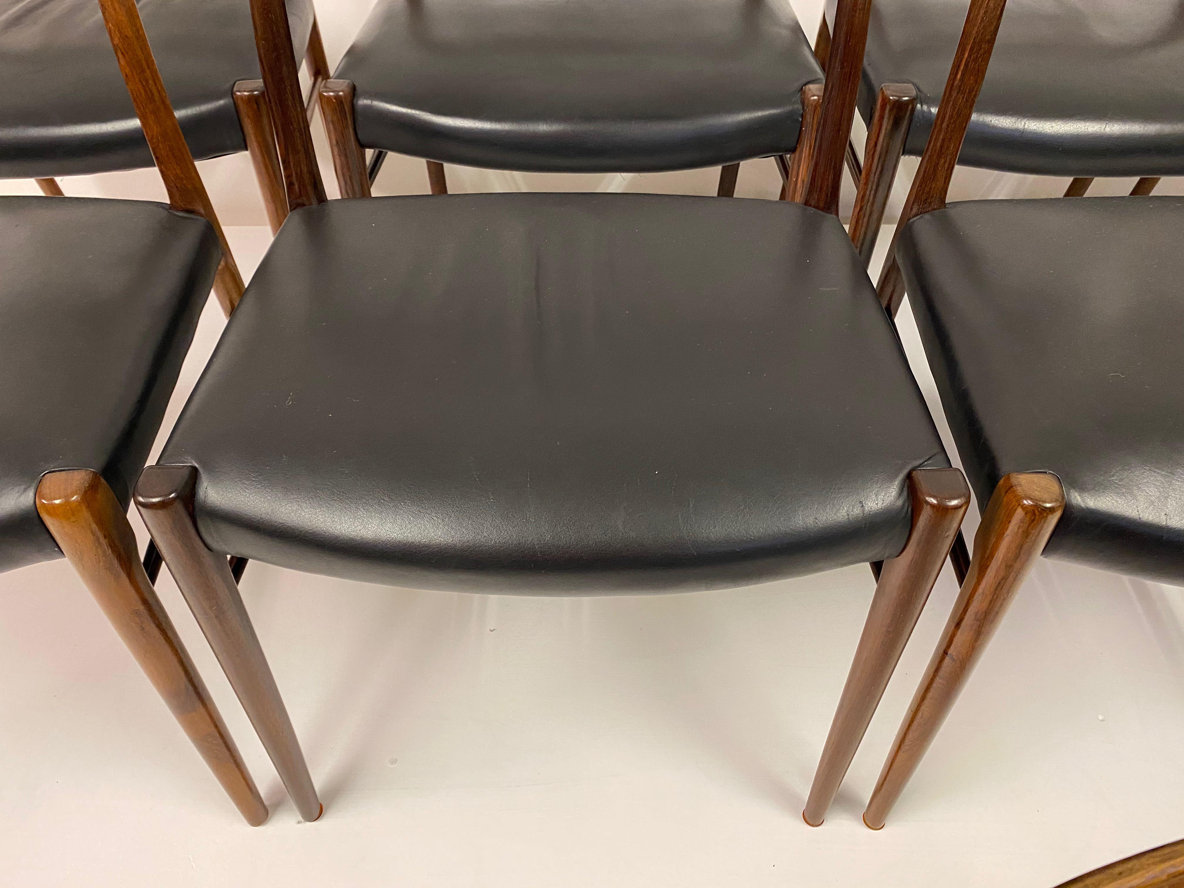 Mid-Century Modern Set of Nine 1960s Danish Rosewood Dining Chairs by Glyngøre Stolefabrik