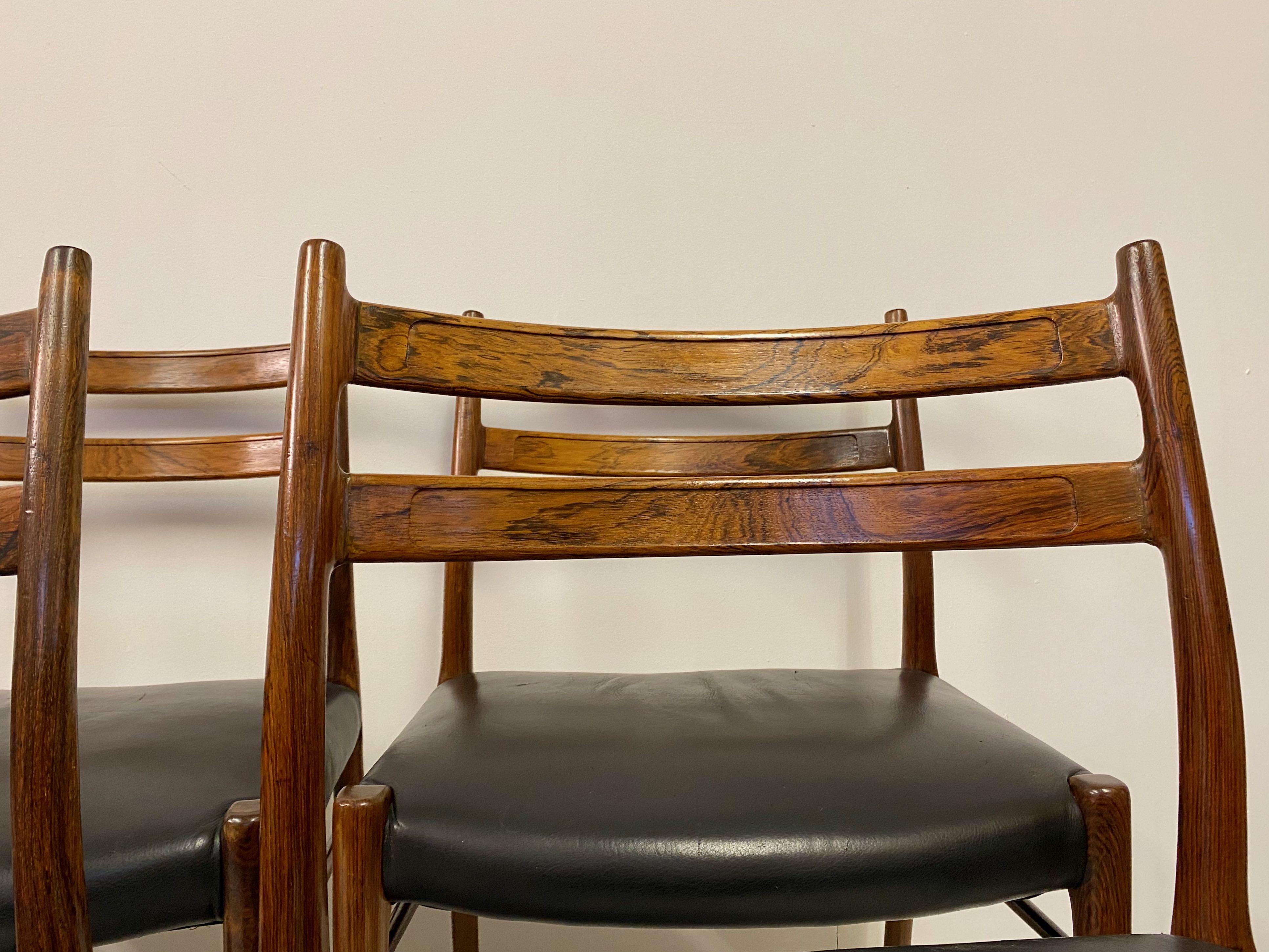 20th Century Set of Nine 1960s Danish Rosewood Dining Chairs by Glyngøre Stolefabrik