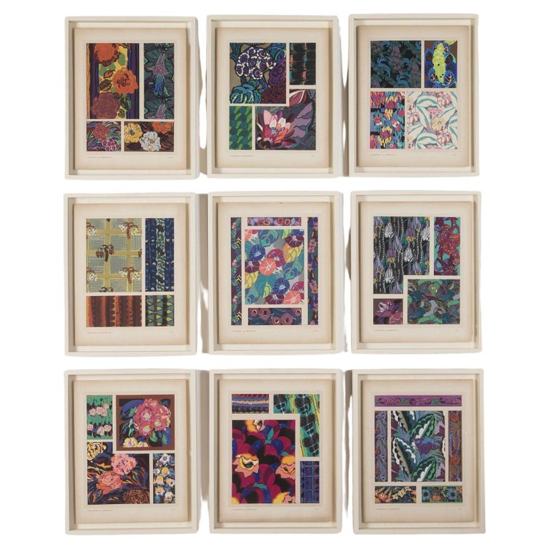 Set of Nine 20th Century Art Deco Designs For Sale at 1stDibs