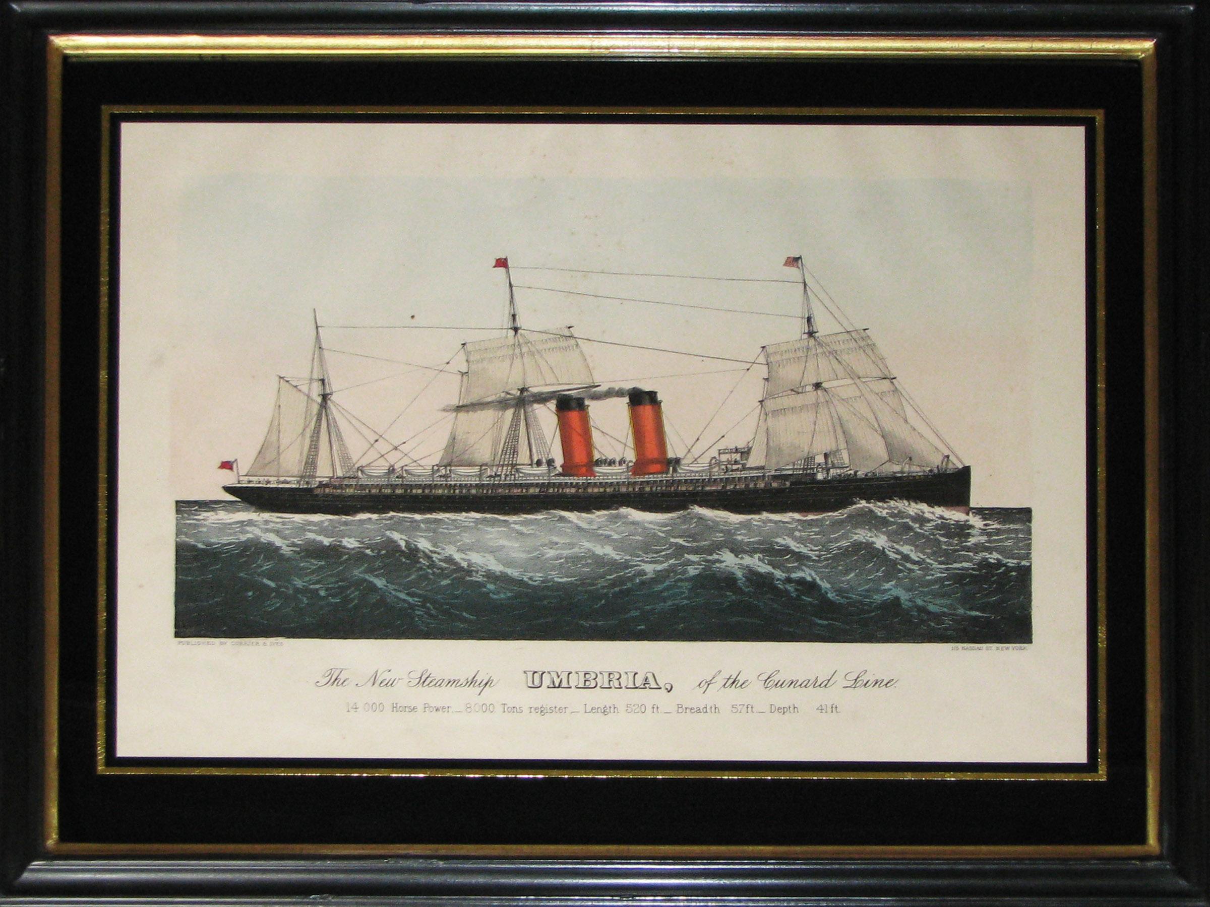 Set of Nine American Steamship Prints by Currier and Ives Including New York For Sale 4