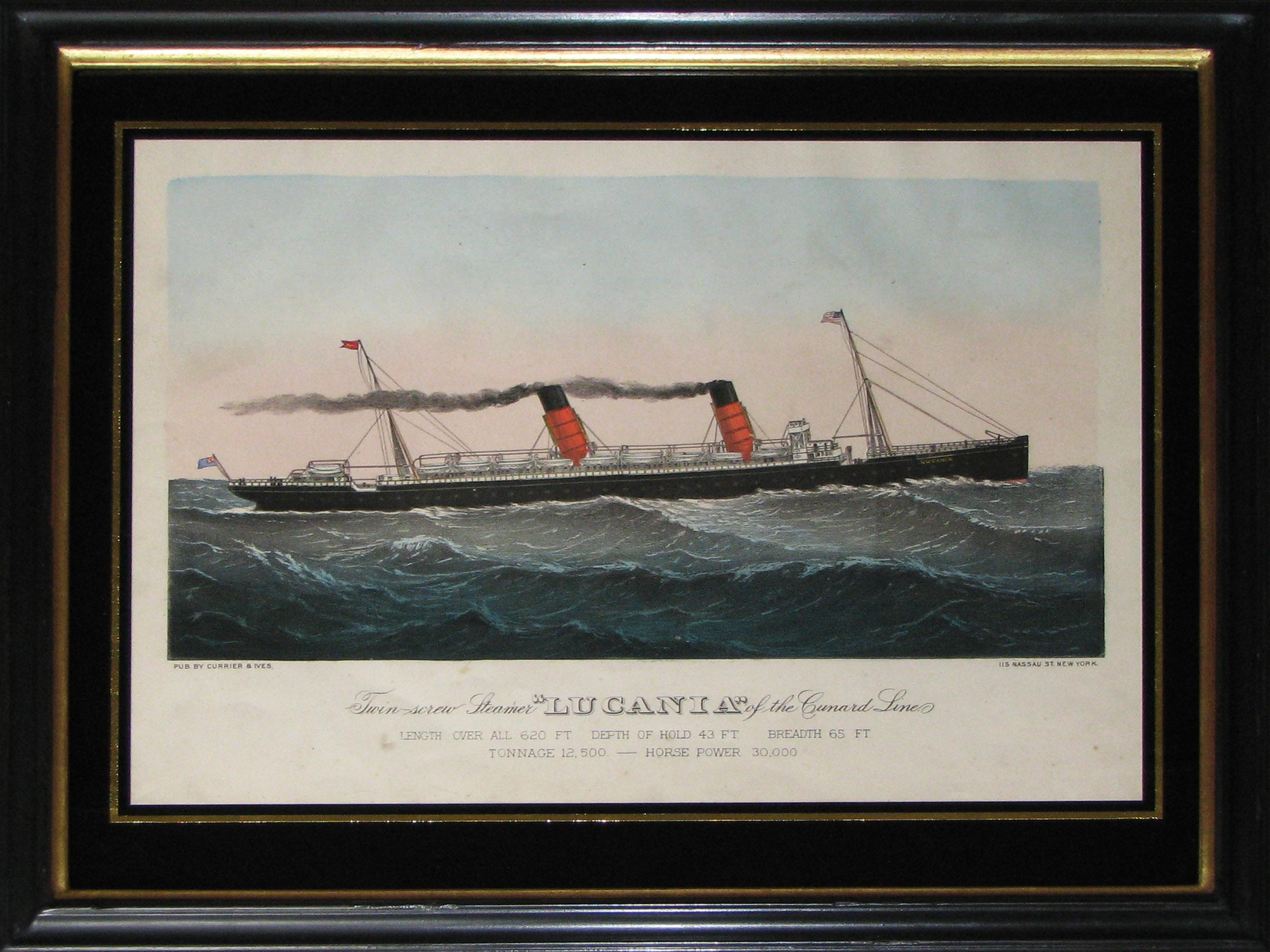 Late 19th Century Set of Nine American Steamship Prints by Currier and Ives Including New York For Sale