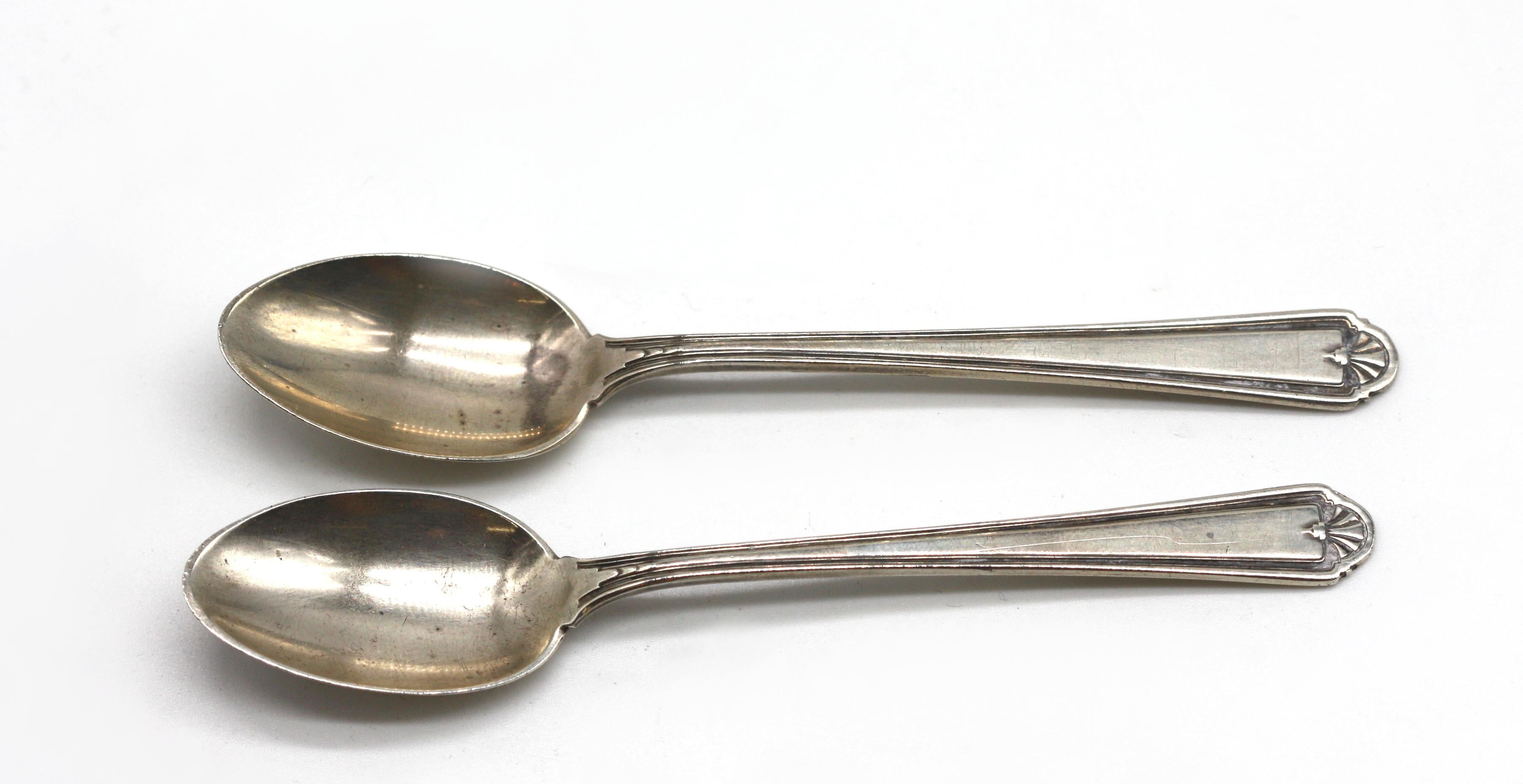 Set of Nine American Sterling Silver Demi-Tasse Spoons Circa 1900 In Good Condition For Sale In West Palm Beach, FL