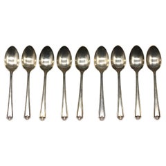 Vintage Set of Nine American Sterling Silver Demi-Tasse Spoons Circa 1900