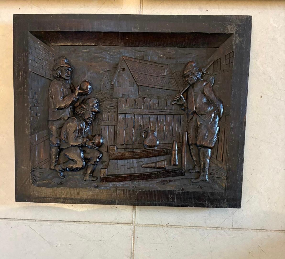 Set di nove pannelli antichi vittoriani intagliati a mano di Oak in vendita 2