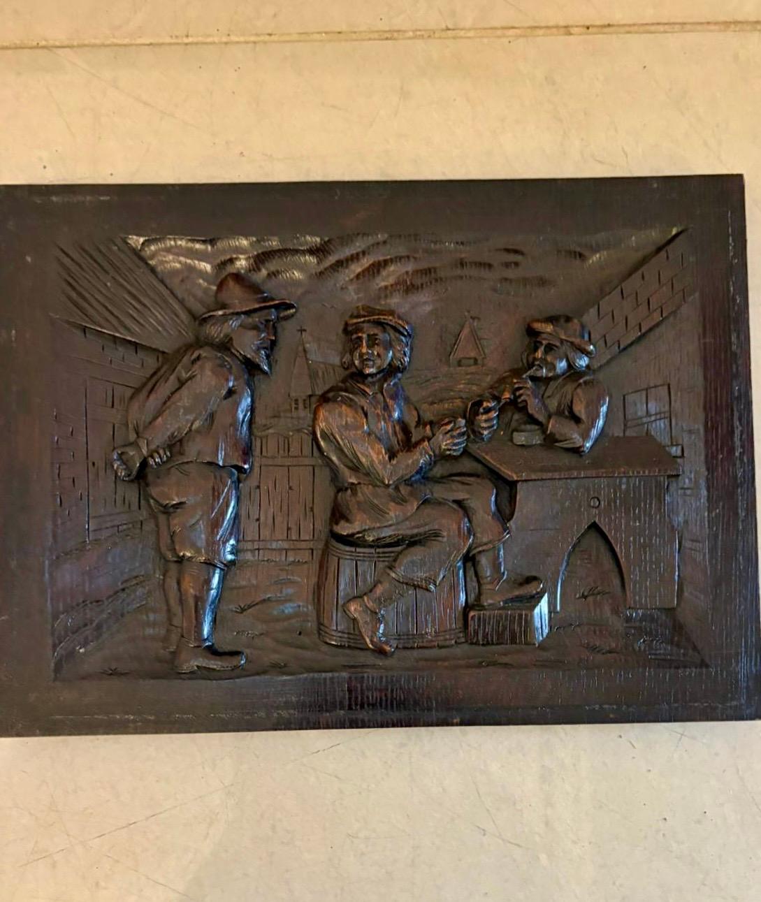 Vittoriano Set di nove pannelli antichi vittoriani intagliati a mano di Oak in vendita