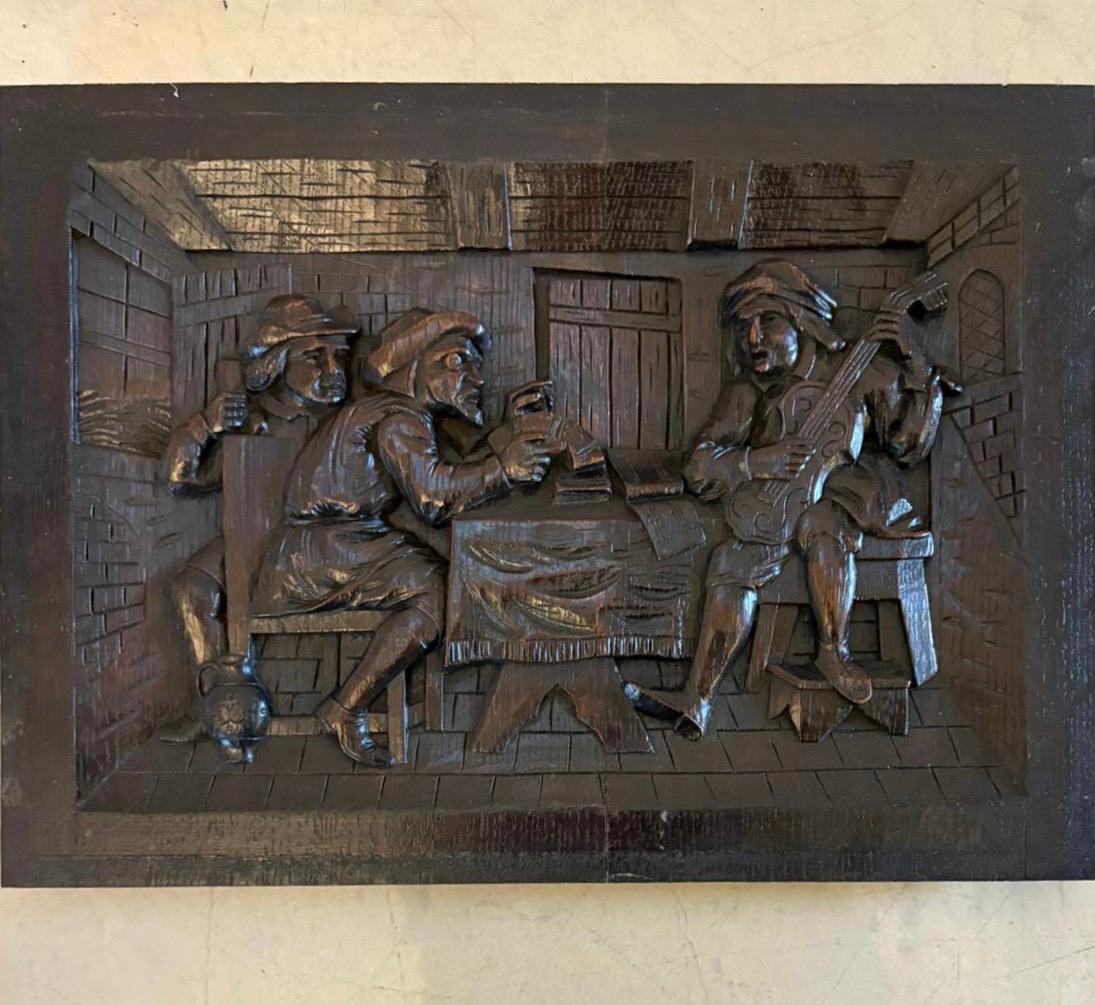 Quercia Set di nove pannelli antichi vittoriani intagliati a mano di Oak in vendita