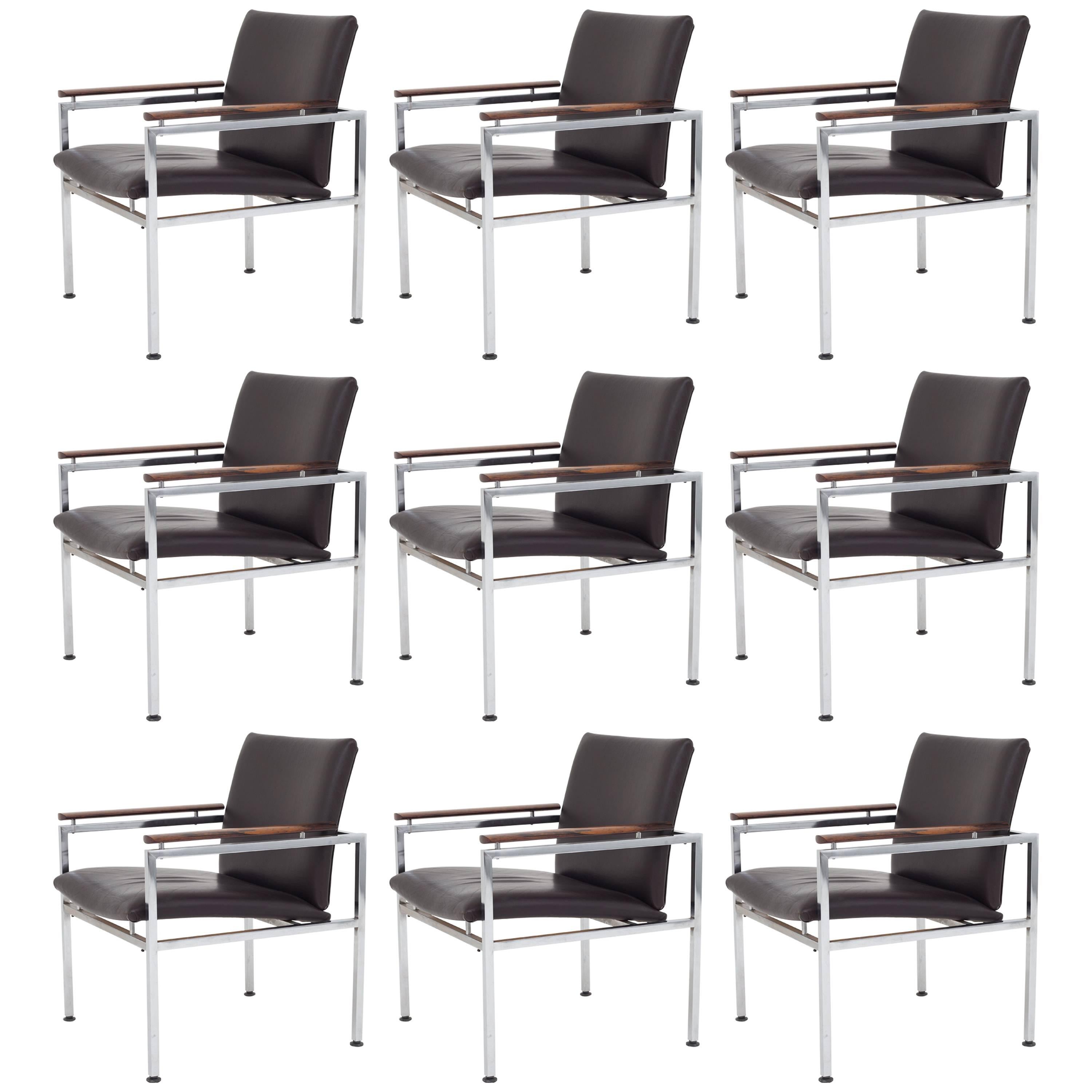 Set of Nine Armchairs by Illum Wikkelsø