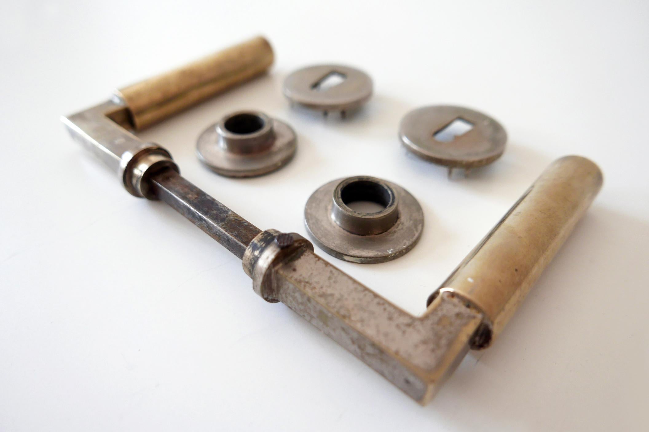 Metal Set of Nine Bauhaus Bronze Door Handles by Walter Gropius & Adolf Meyer 1930s