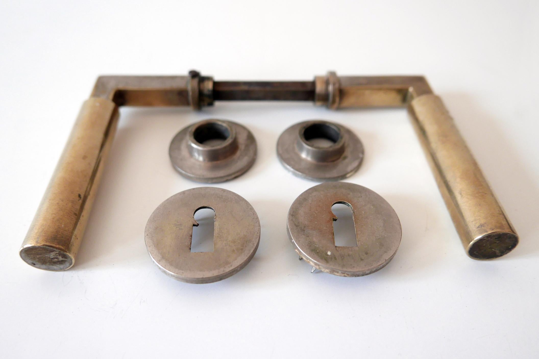 Plated Set of Nine Bauhaus Bronze Door Handles by Walter Gropius & Adolf Meyer 1930s