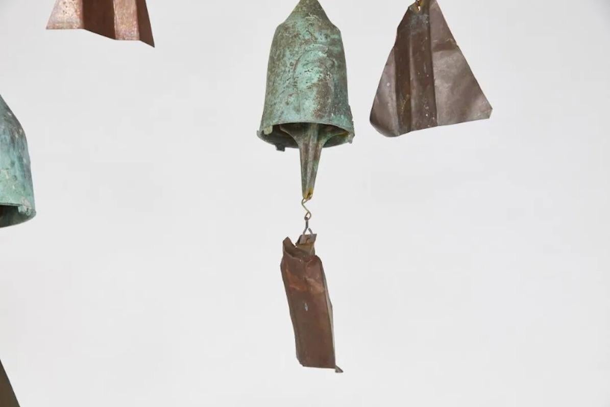 Patinated Set of Nine Bells by Paolo Scoleri For Sale