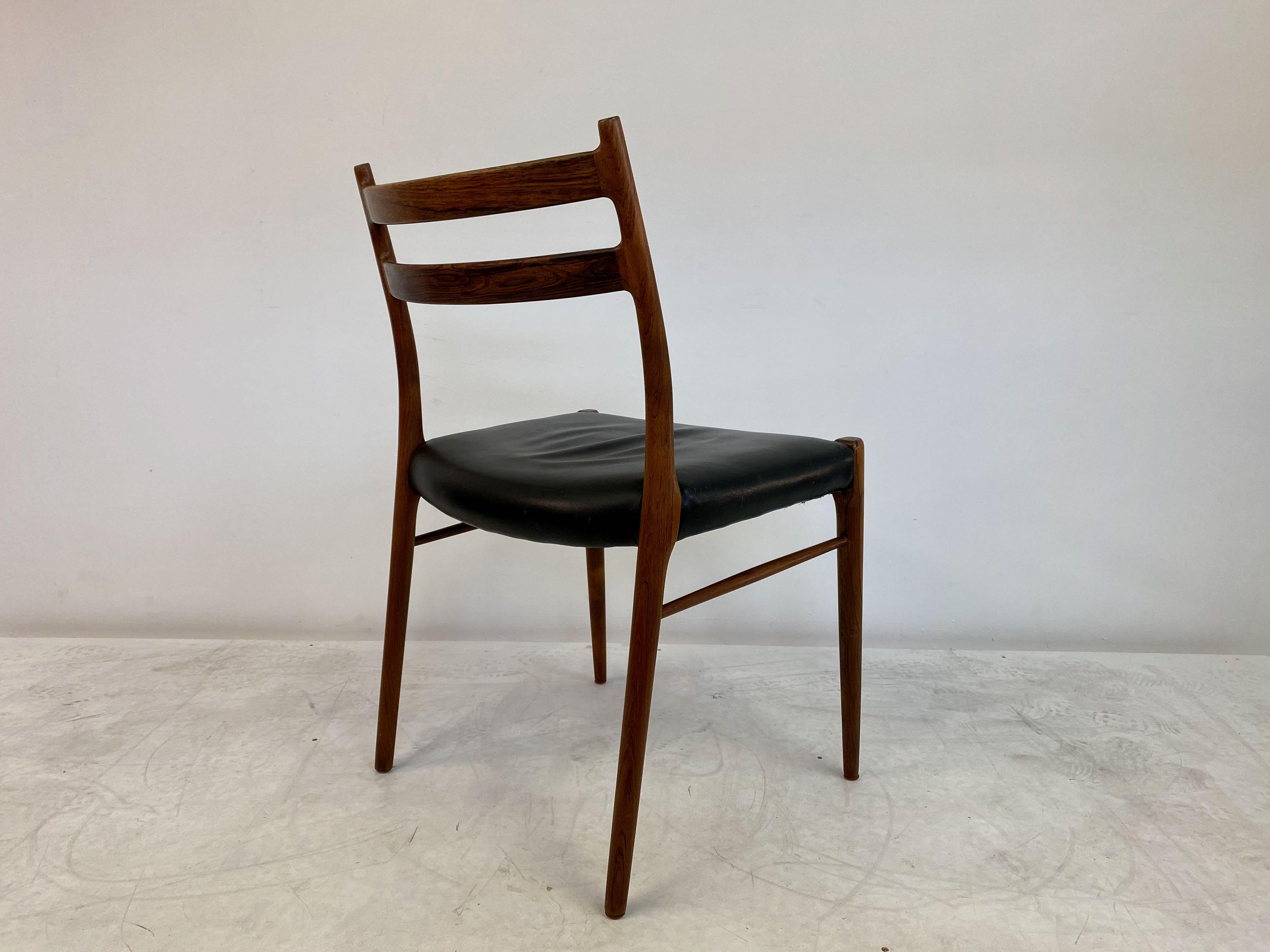 Set of Nine Brazilian Rosewood Dining Chairs by Glyngøre Stolefabrik 4