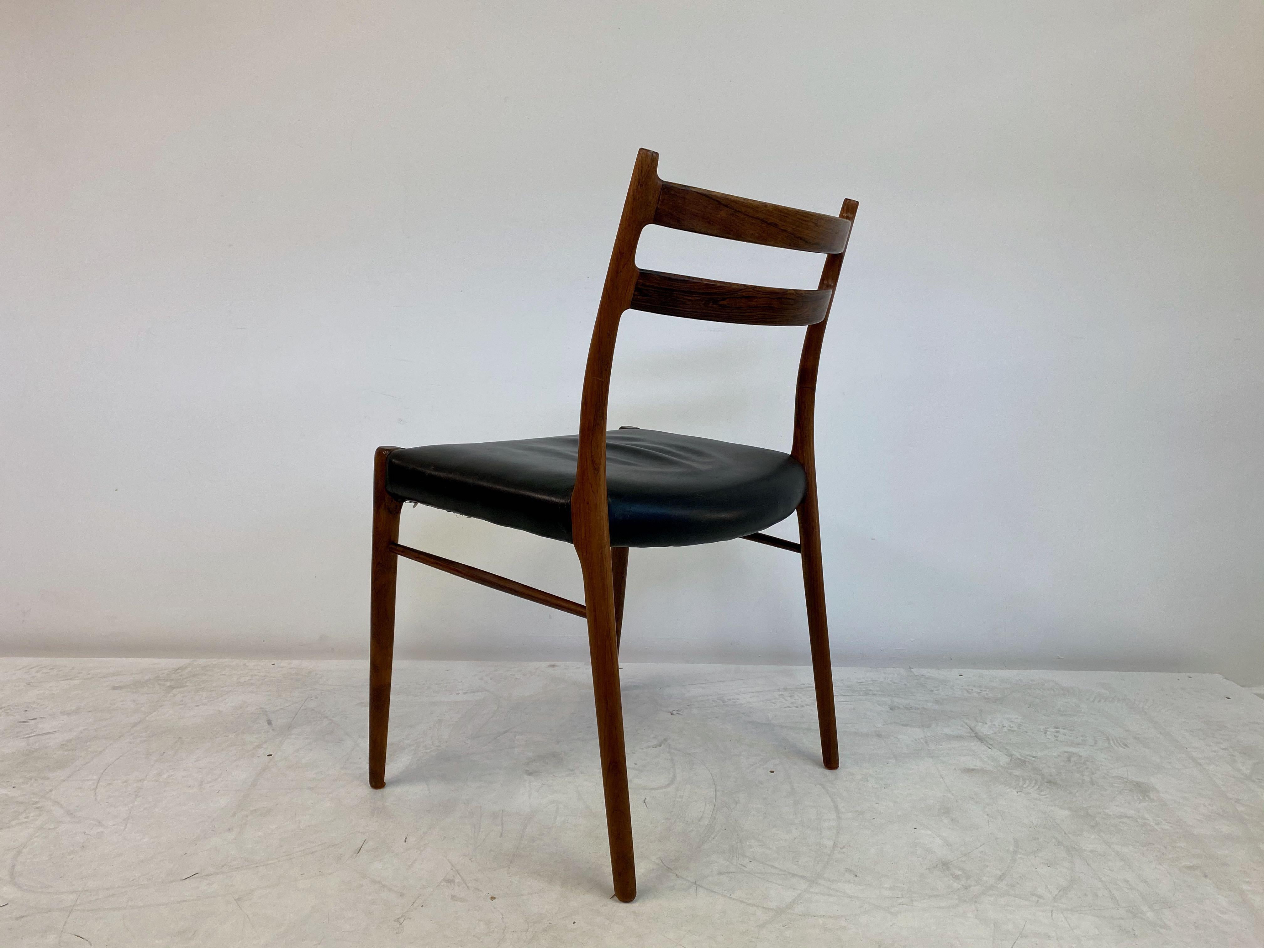 Set of Nine Brazilian Rosewood Dining Chairs by Glyngøre Stolefabrik 6