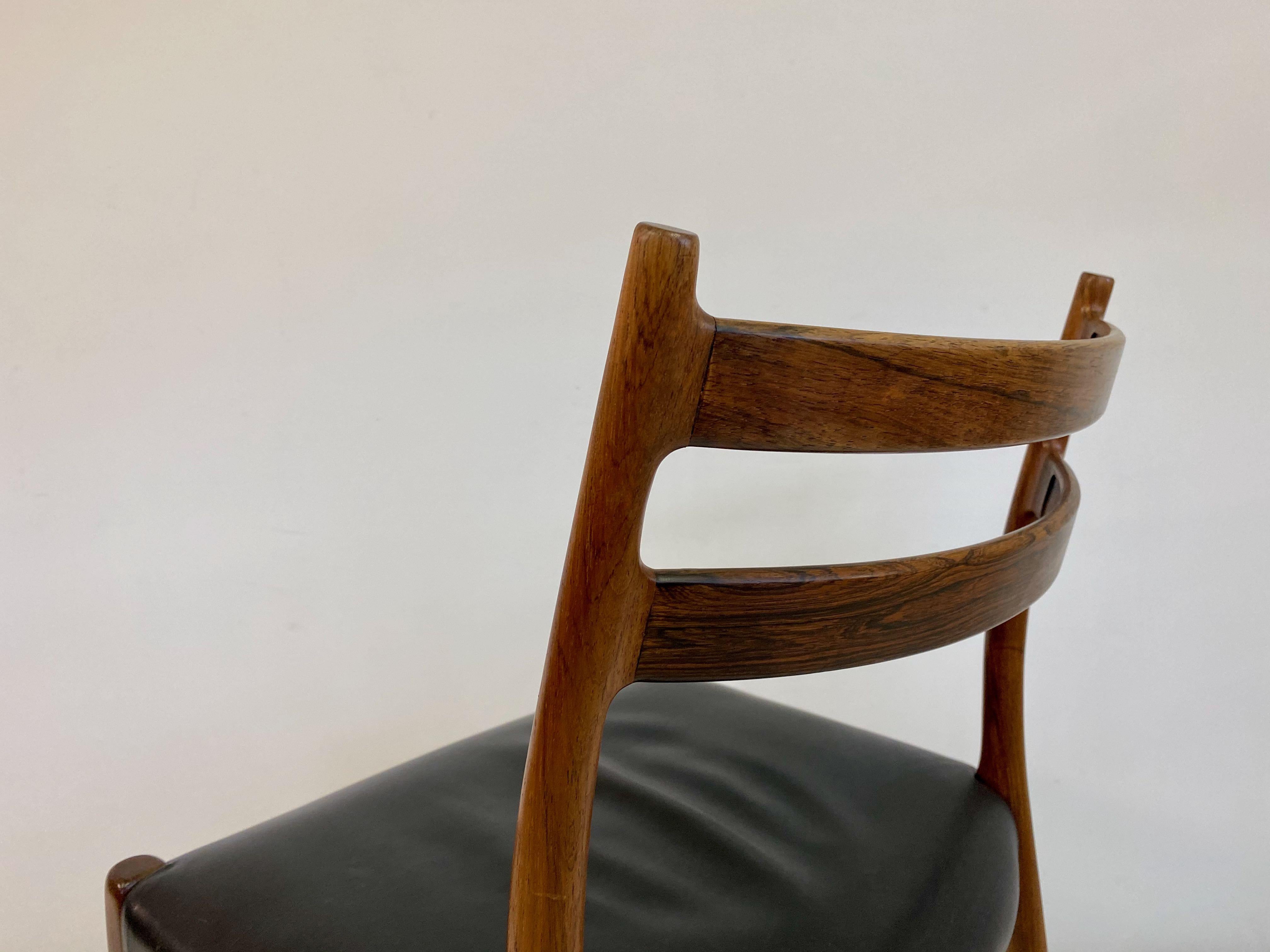 Set of Nine Brazilian Rosewood Dining Chairs by Glyngøre Stolefabrik 7