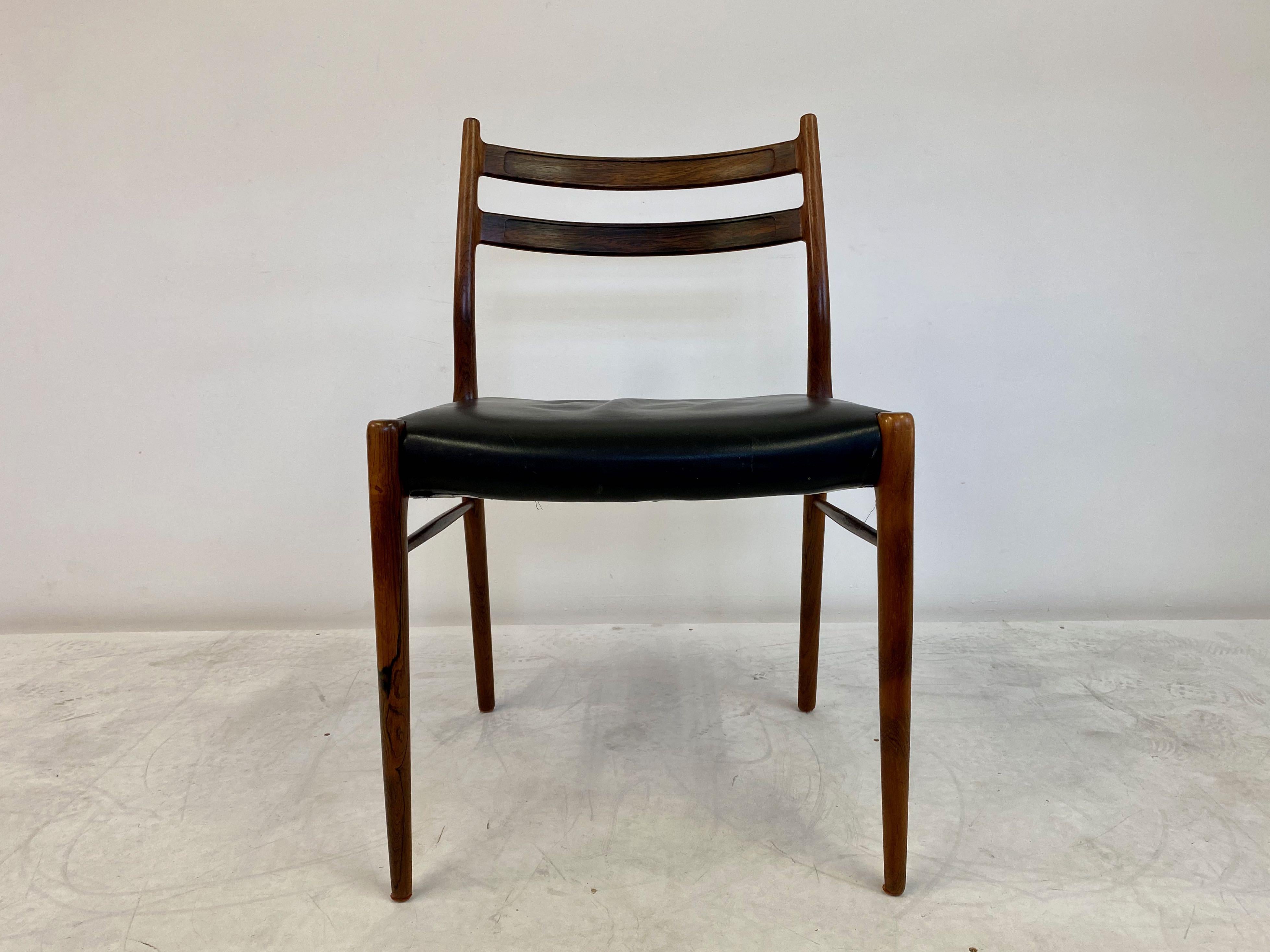 20th Century Set of Nine Brazilian Rosewood Dining Chairs by Glyngøre Stolefabrik