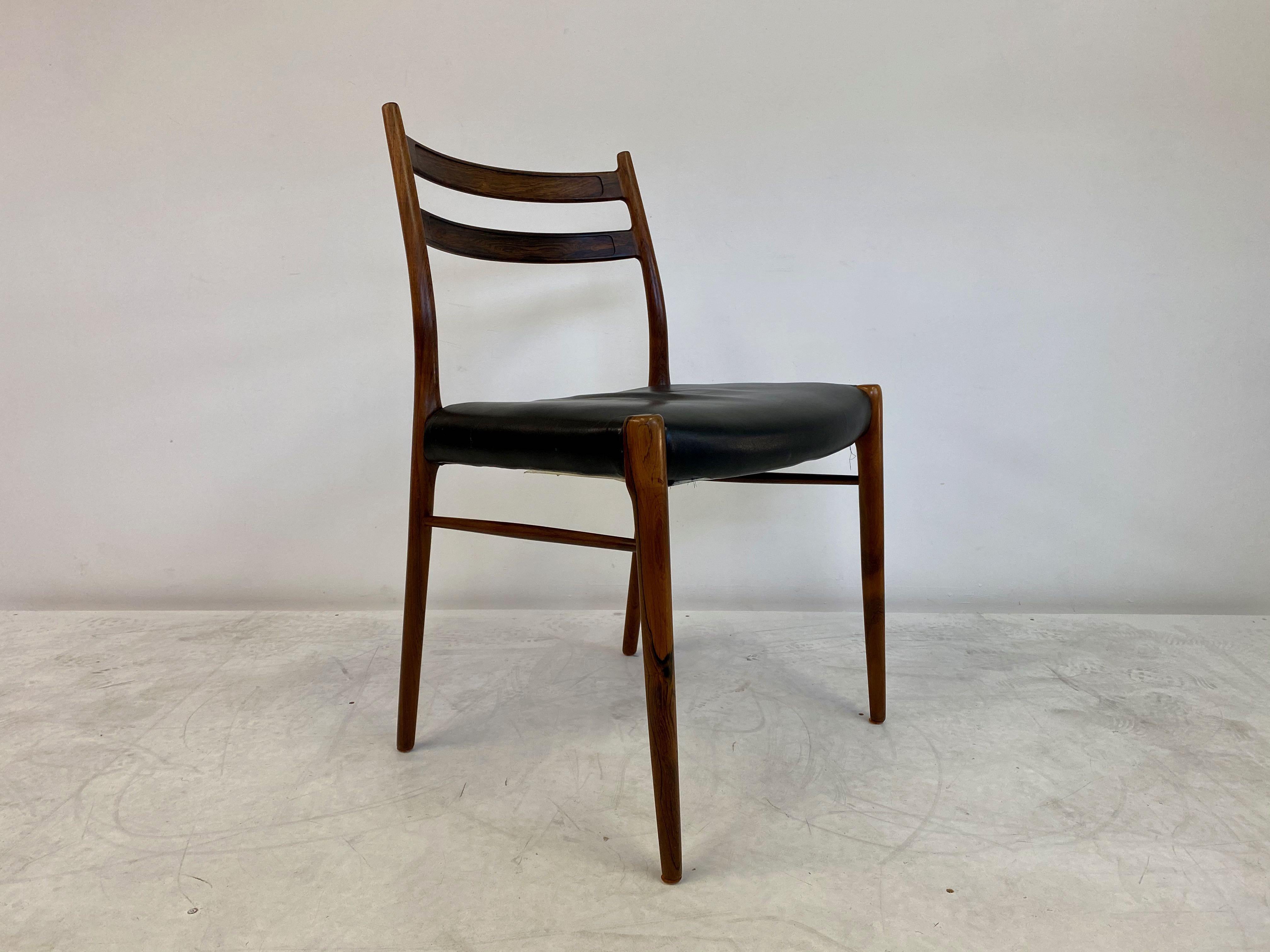 Set of Nine Brazilian Rosewood Dining Chairs by Glyngøre Stolefabrik 1