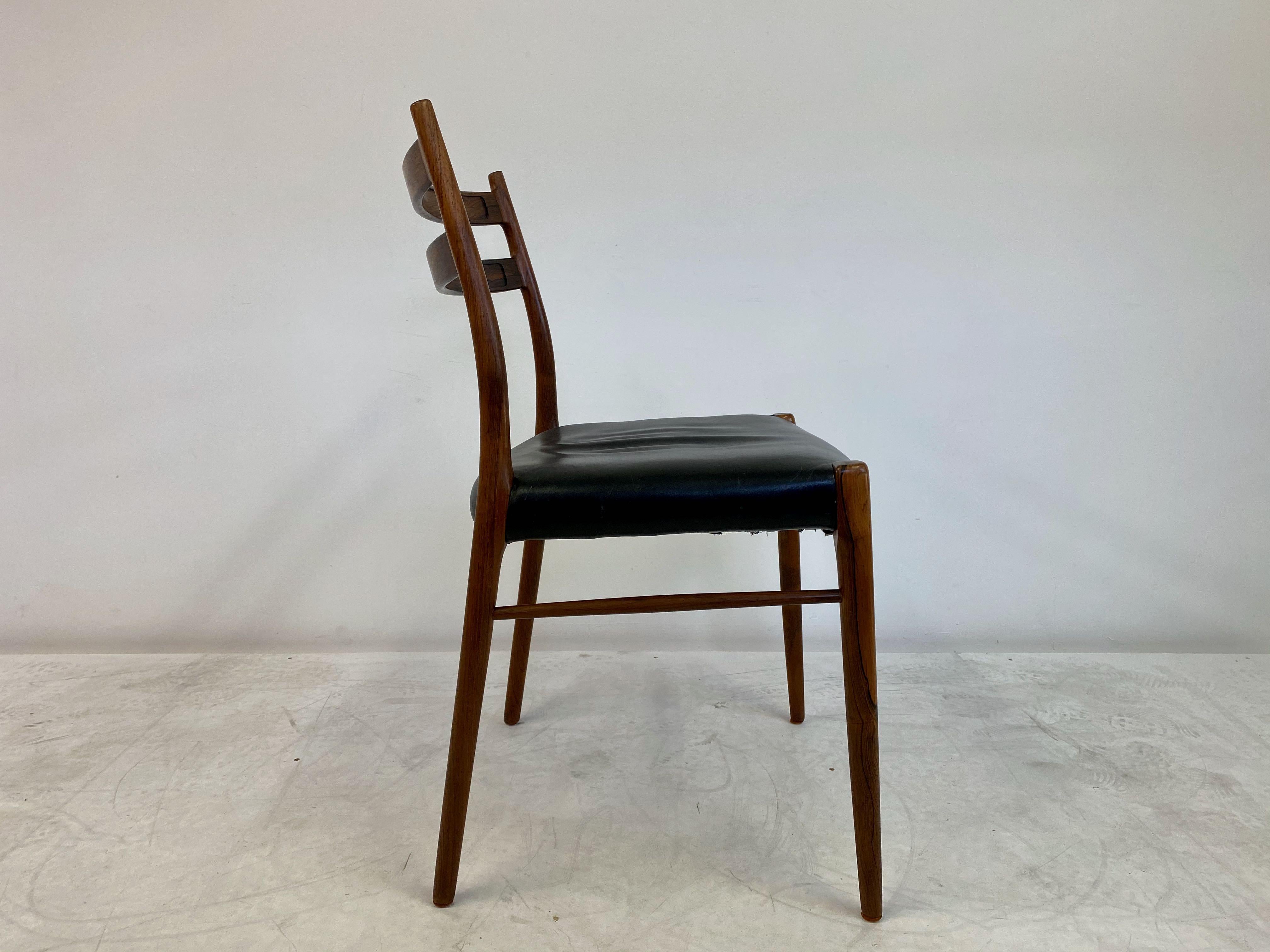 Set of Nine Brazilian Rosewood Dining Chairs by Glyngøre Stolefabrik 3