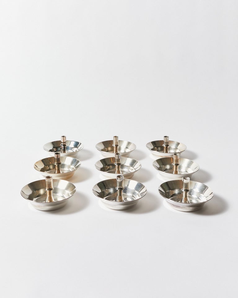 Set of Nine Candle Holders by Jens H. Quistgaard for Dansk Design For