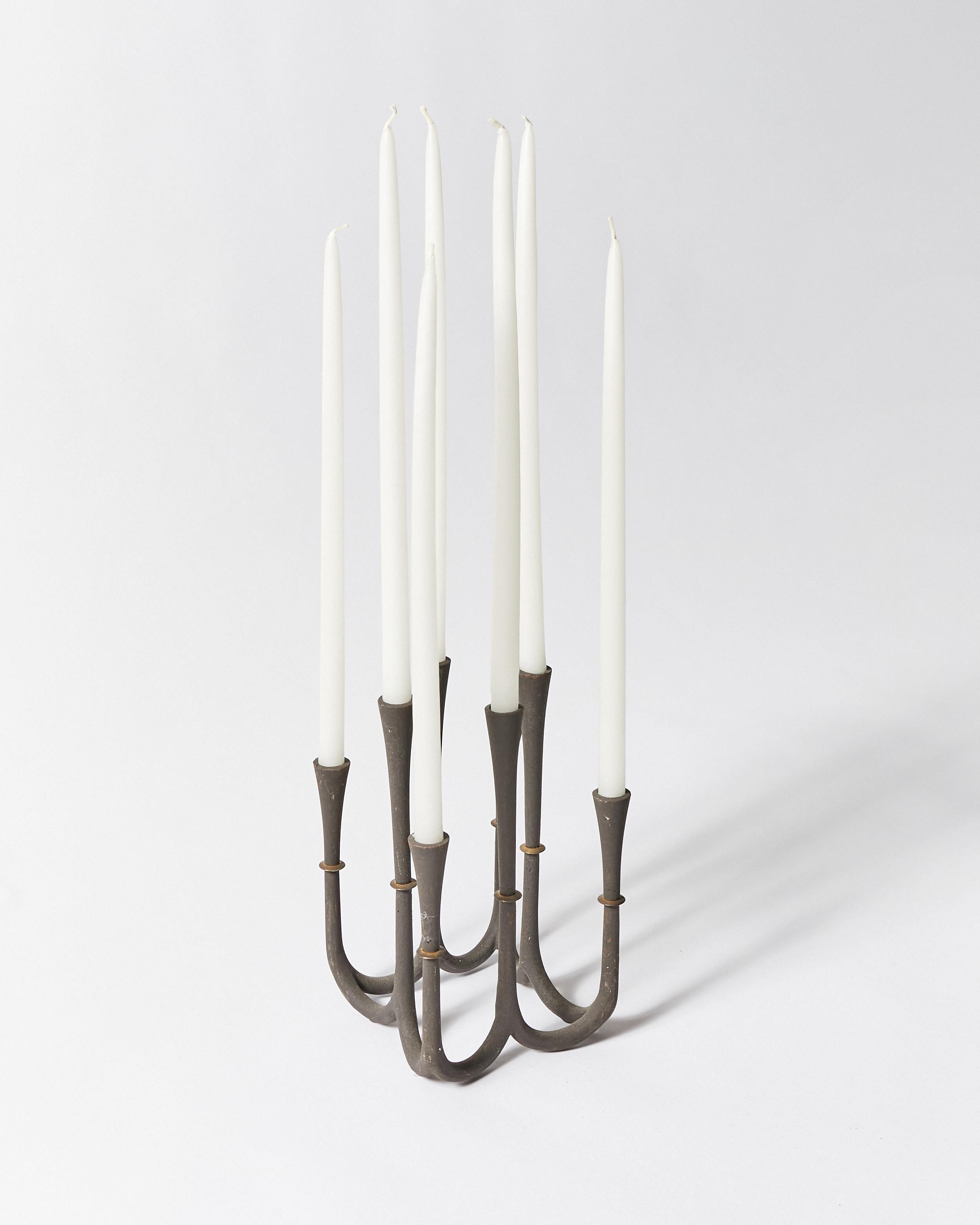 Blackened Set of Nine Candle Holders by Jens H. Quistgaard for Dansk Designs For Sale