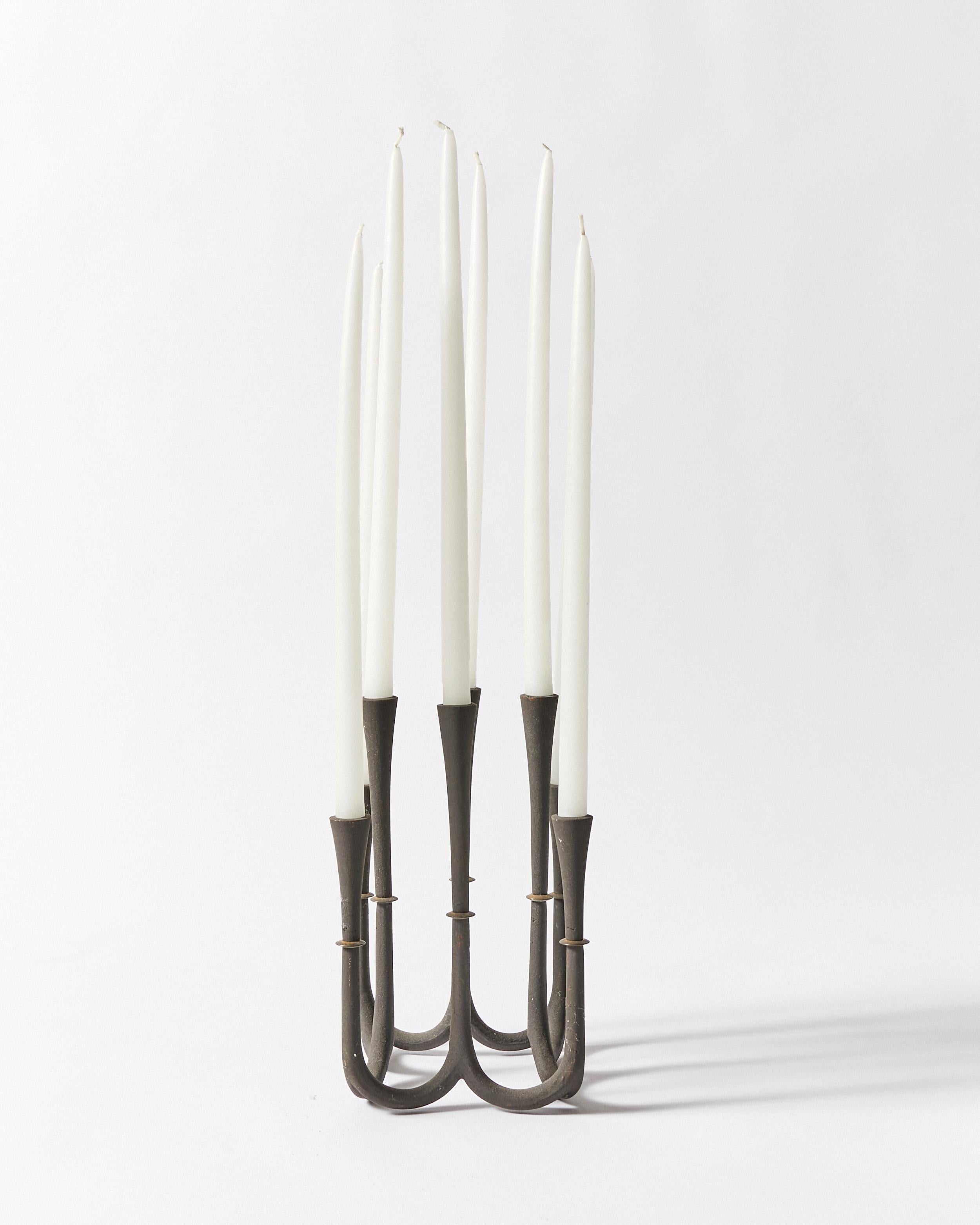 Set of Nine Candle Holders by Jens H. Quistgaard for Dansk Designs In Good Condition For Sale In Philadelphia, PA