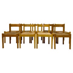 Set of Nine Carimate Dining Chairs by Vico Magistretti