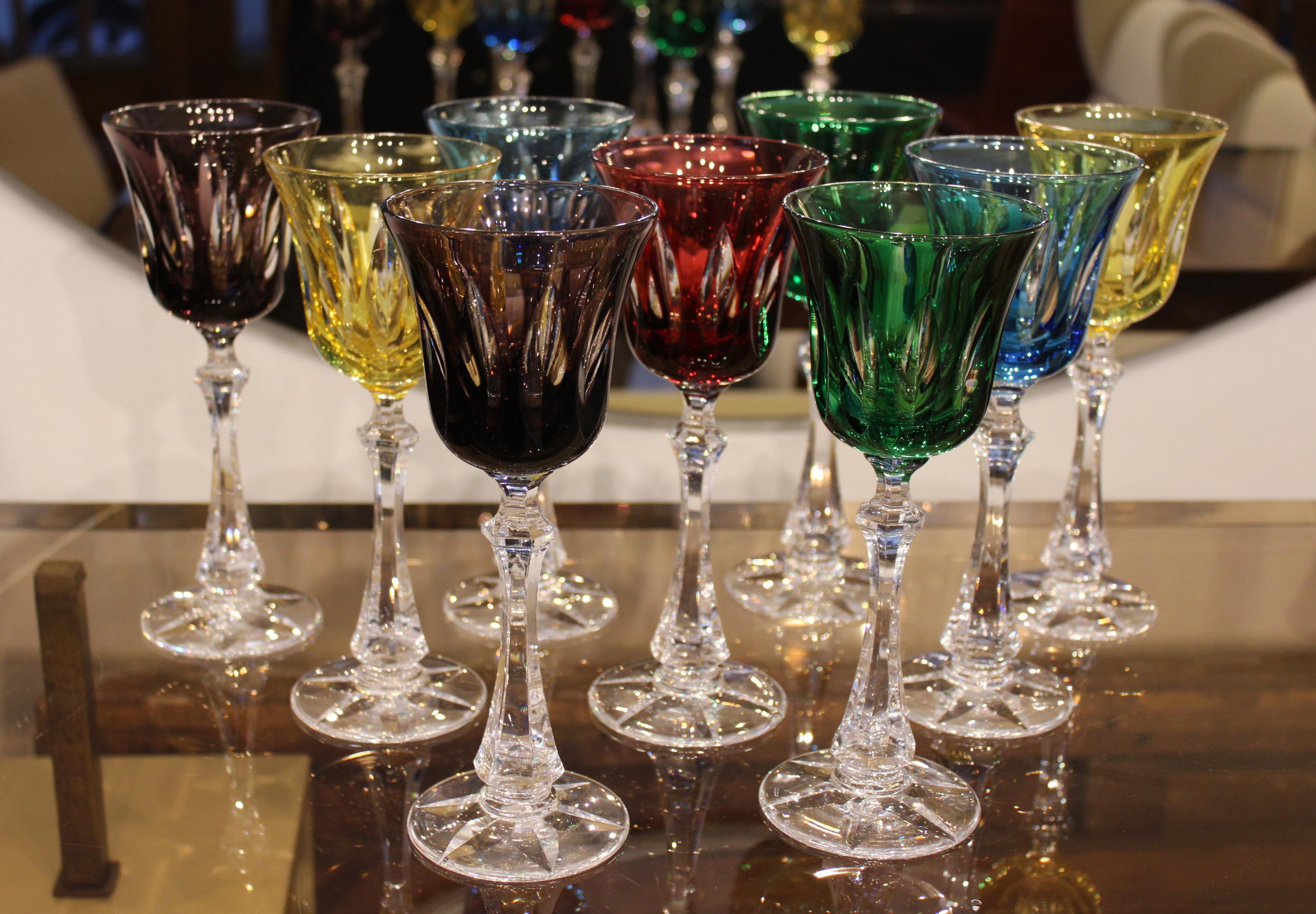 Set di nove bicchieri di cristallo di Cristalleries de Sèvres
Francia, 20