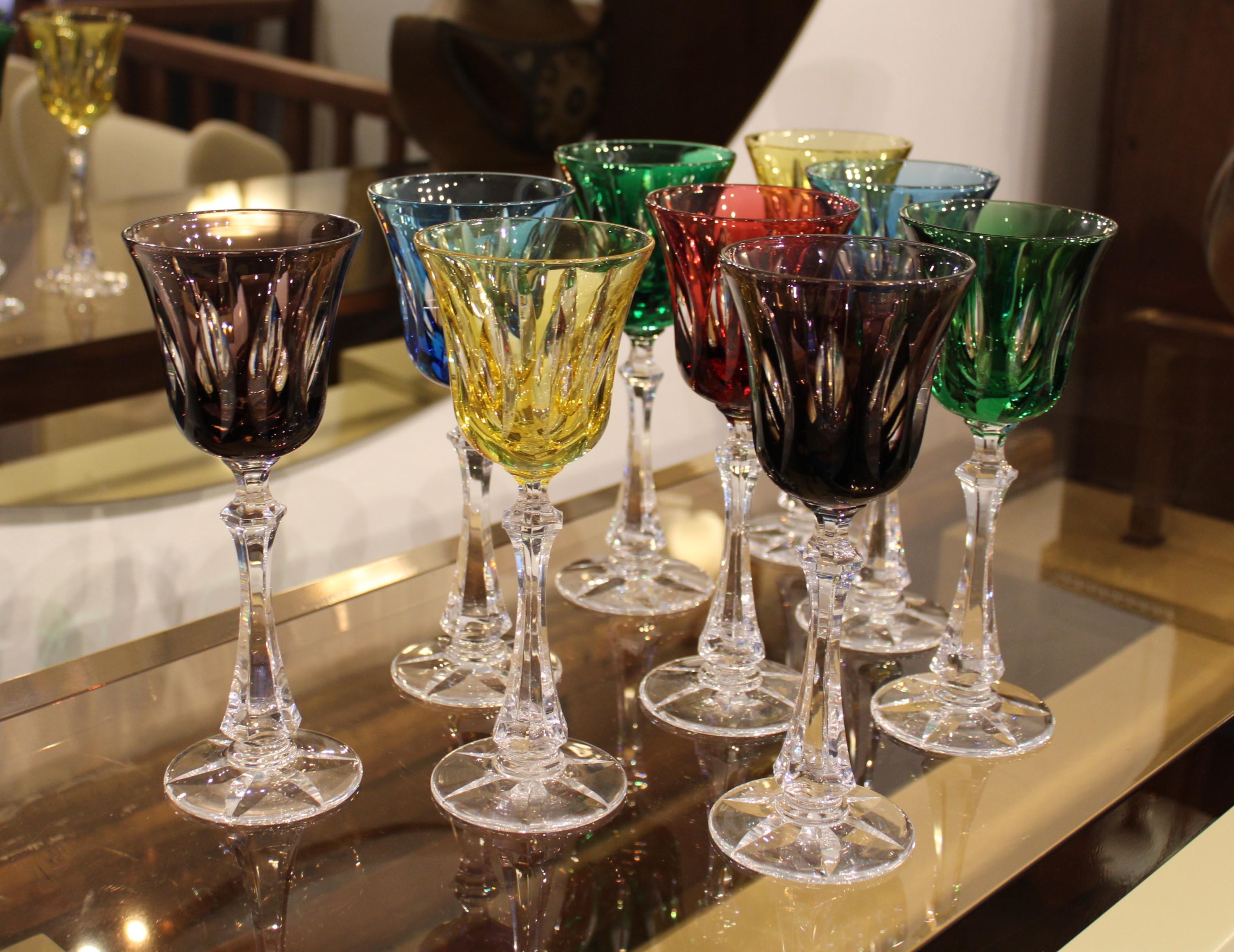 Set di nove bicchieri di cristallo della Cristallerie de Sèvres, Francia, XX secolo In condizioni ottime a Paris, FR