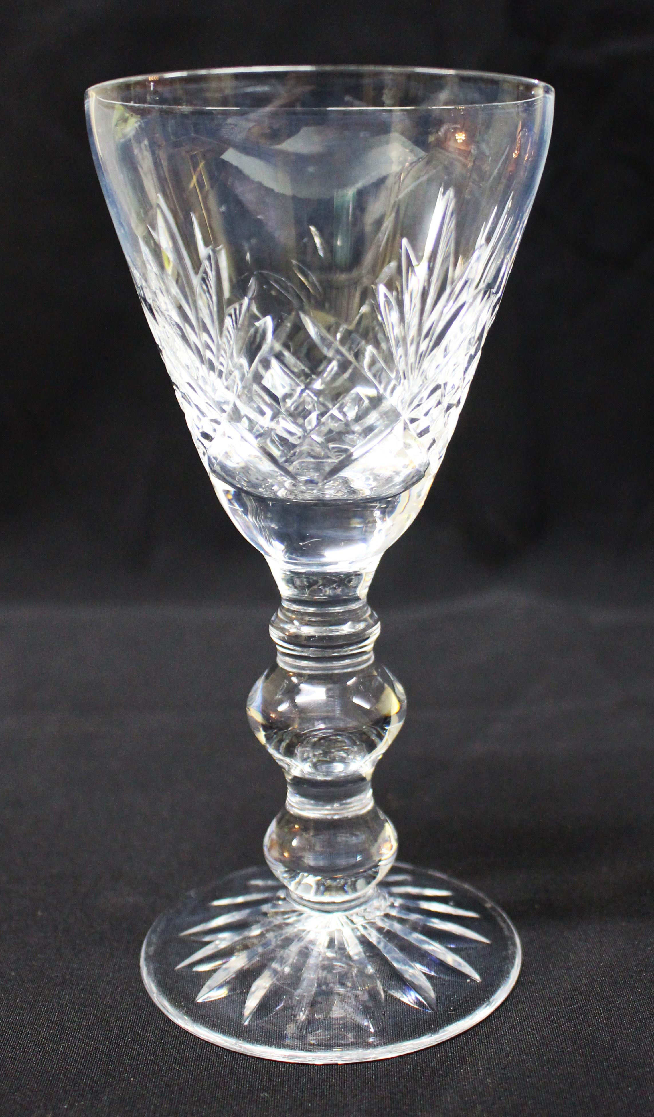 Period English, late 20th century.
Origin Wordsley Crystal, Stourbridge
Type wine glasses
Set of nine
Top diameter 9 cm / 3 1/2 in
Height 17.5 cm / 6 3/4 in




Very handsome set of nine cut-glass Stourbridge crystal wine glasses

In a