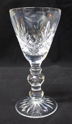 Set of Nine Cut-Glass English Jacobean Style Wine Glasses