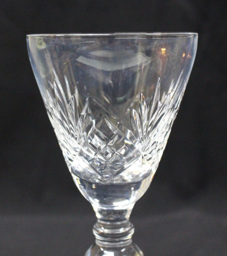 Set of Nine CutGlass English Jacobean Style Wine Glasses For Sale at