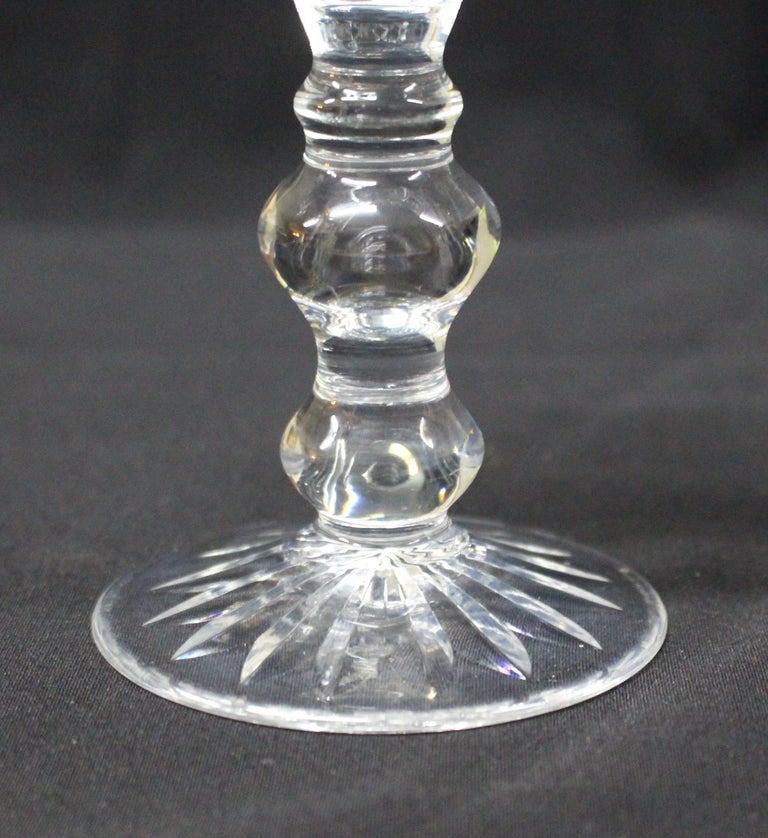 Set of Nine CutGlass English Jacobean Style Wine Glasses For Sale at