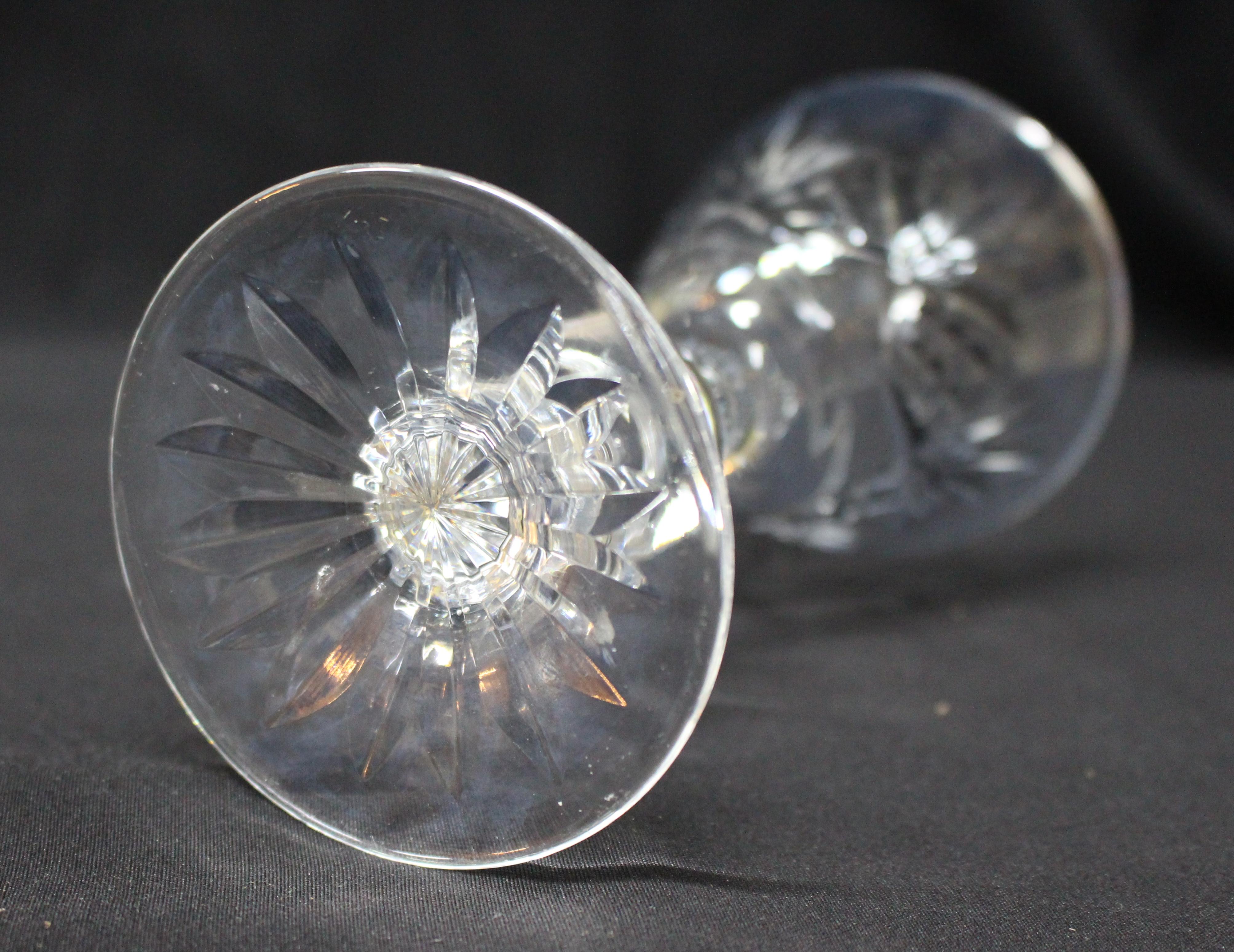 20th Century Set of Nine Cut-Glass English Jacobean Style Wine Glasses For Sale