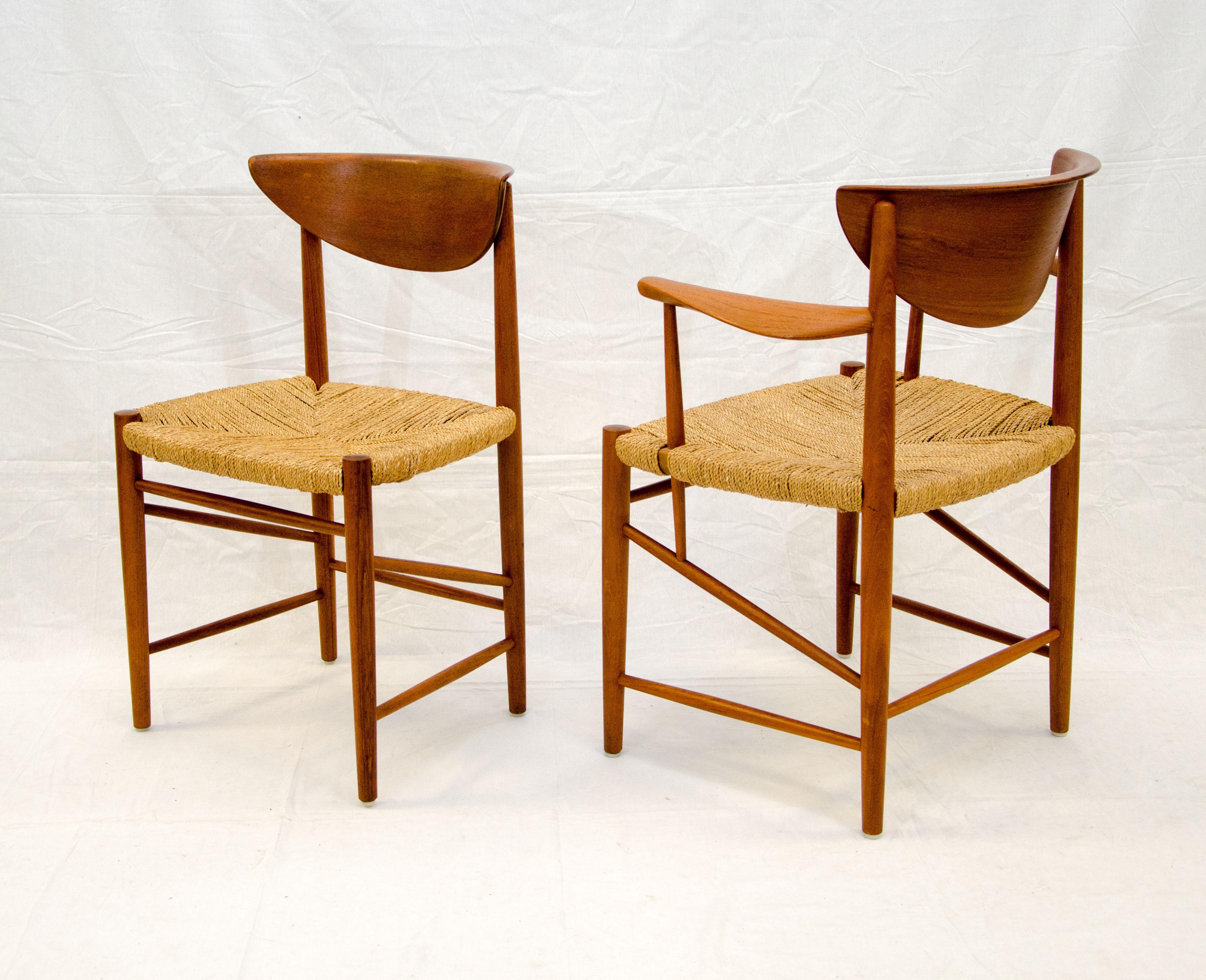 Scandinavian Modern Set of Nine Danish Teak Dining Chairs by Peter Hvidt