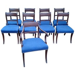 Set of Nine Early 19th Century Regency Mahogany Antique Dining Chairs
