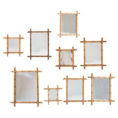 Set of Nine Faux Bamboo Mirrors